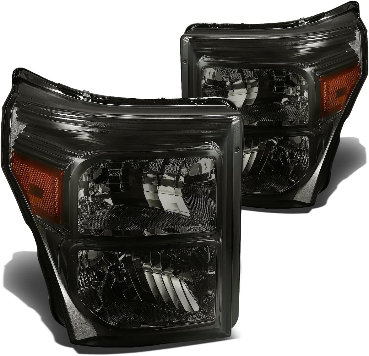 Smoke Lens Amber Headlights Replacement for 11-16 F-Series Trucks