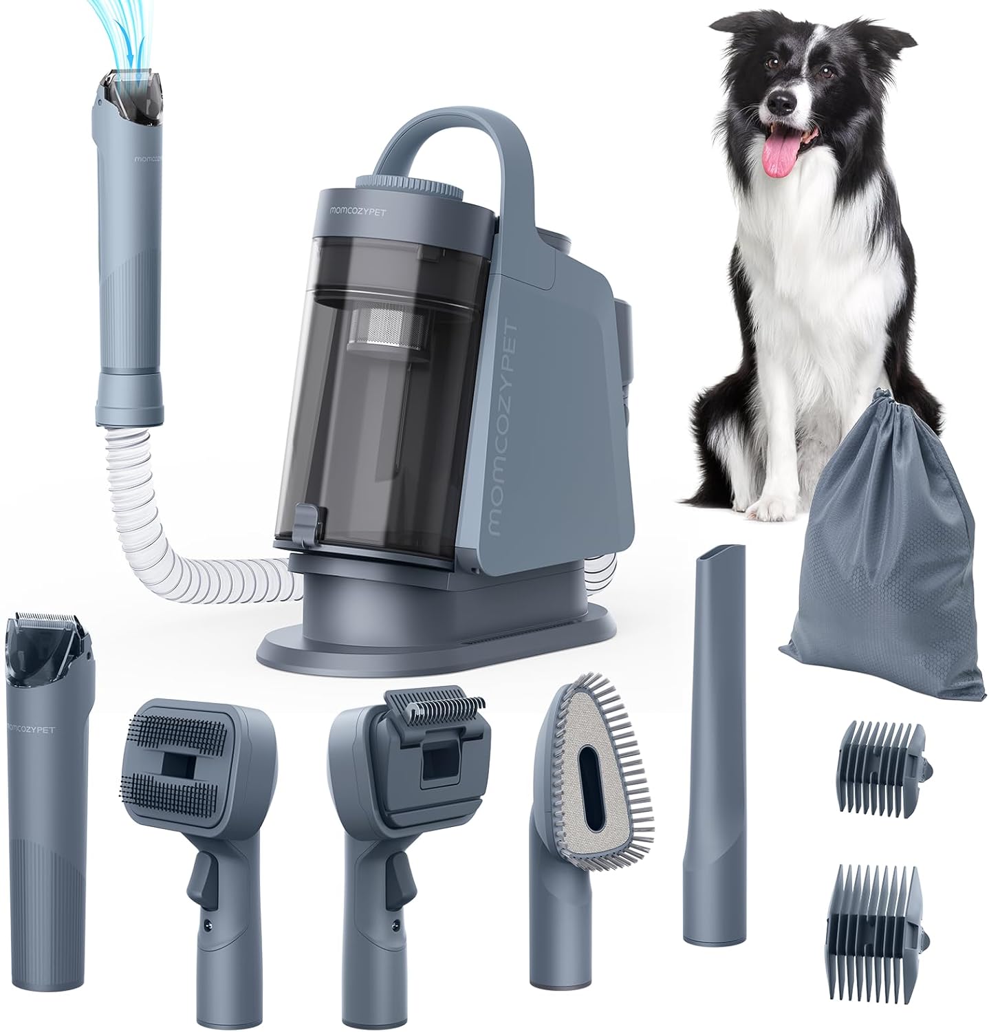 Powerful Pet Grooming Vacuum & Clippers Set - 5 Tools Included!