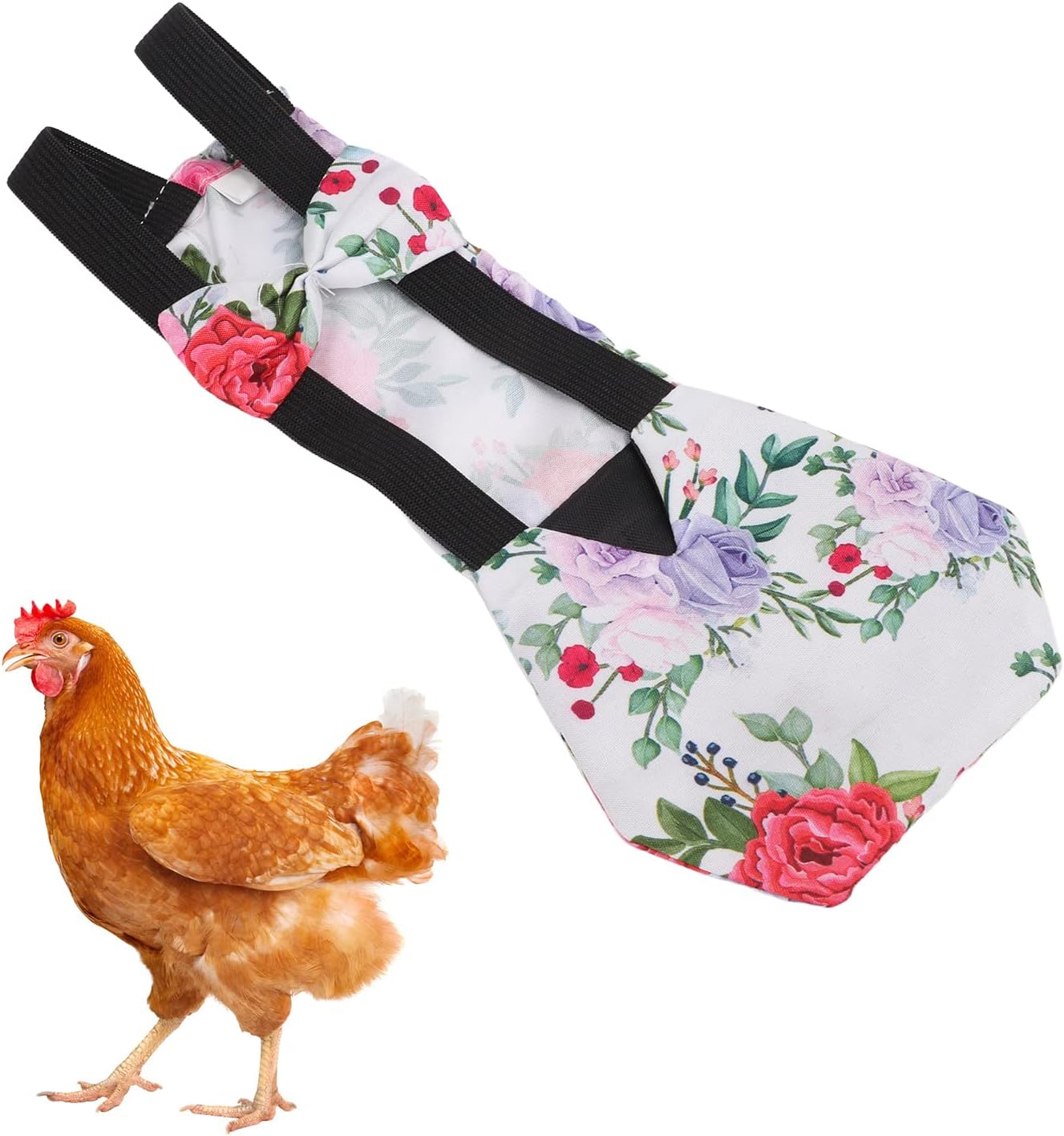 Zerodis Pet Chicken Diapers | Peony Pattern | Leak-proof and Stylish | Size L