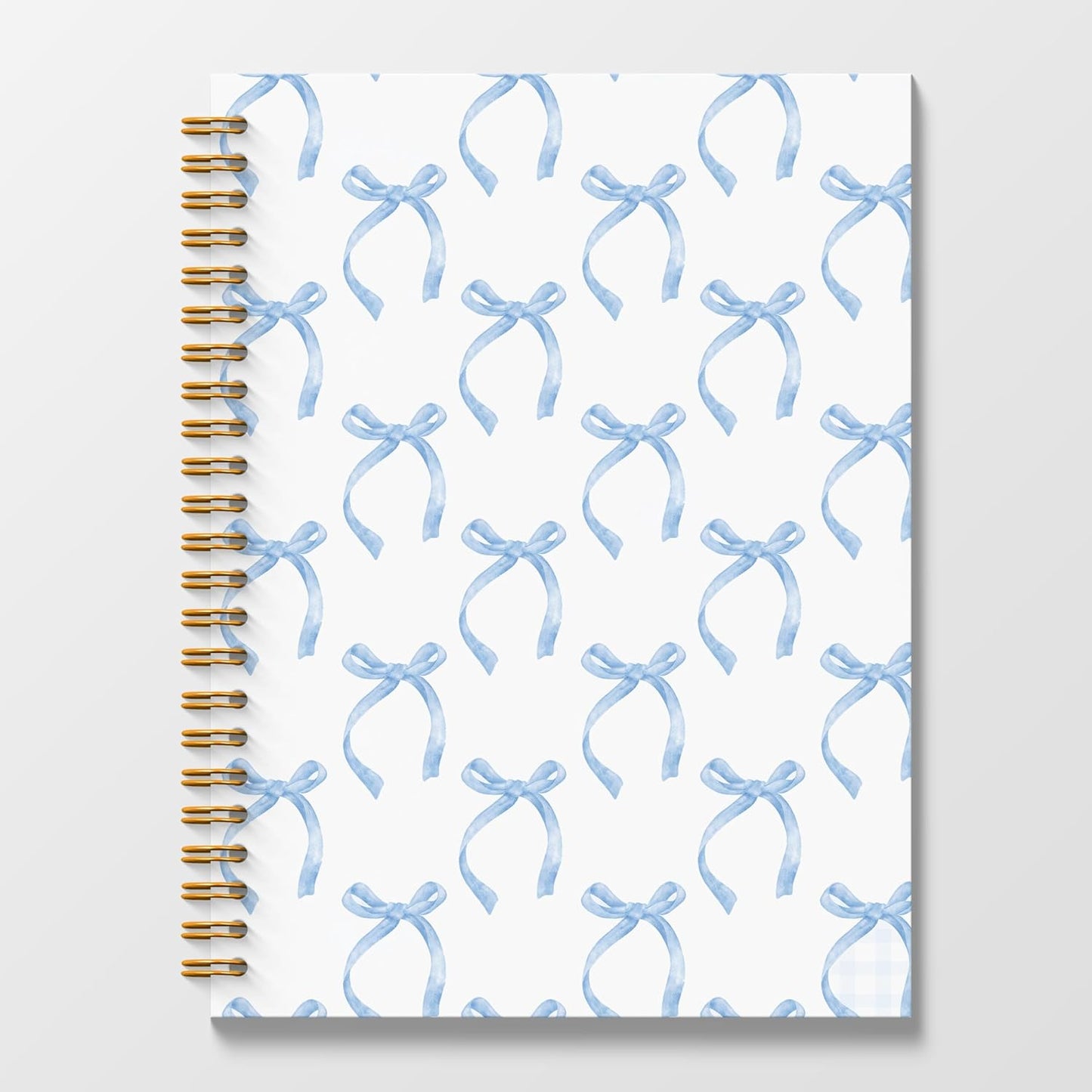 Blue Bow Spiral Journal 5.5x8.3 - Stylish School Notebooks