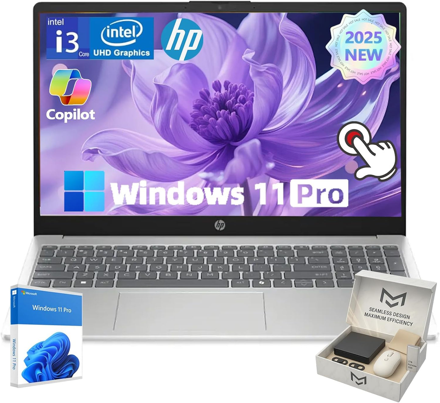 HP 15.6 Touchscreen Laptop for Business & Student Use
