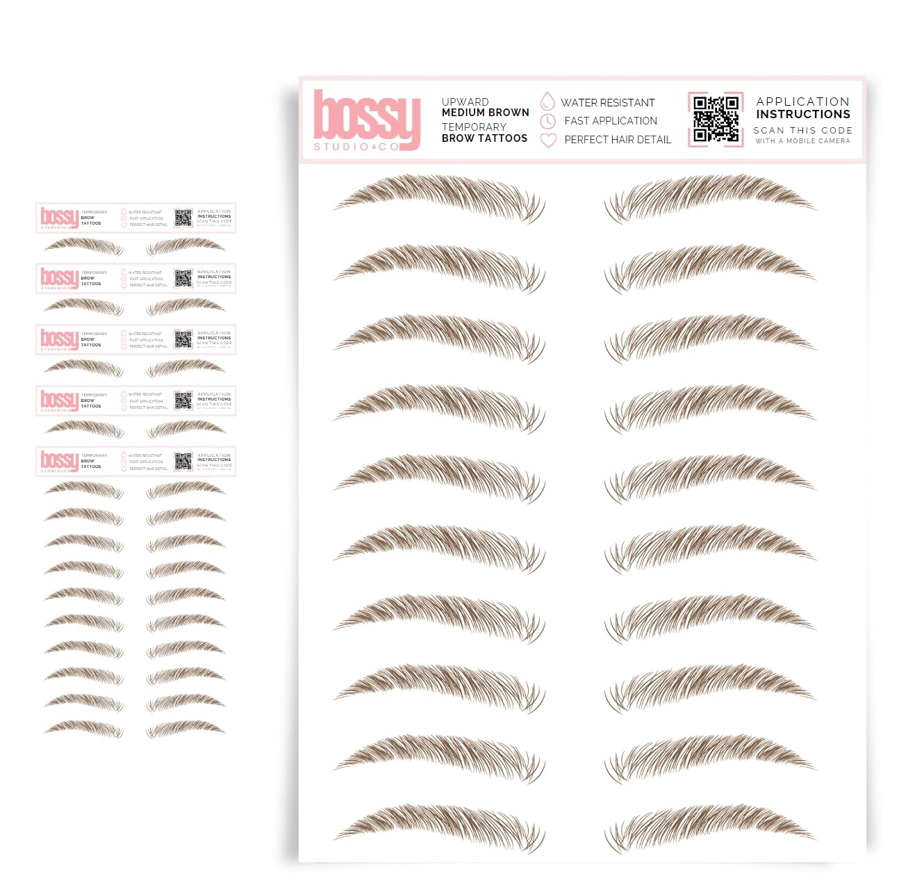 5 Pack Waterproof Eyebrow Tattoos for Natural Hair-Like Brows