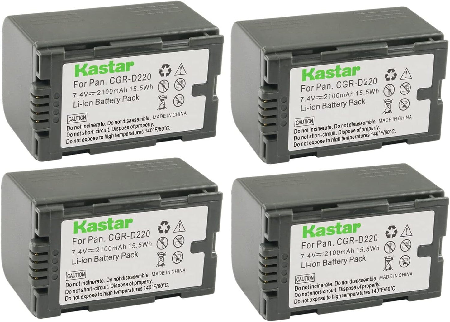 Kastar 4-Pack CGR-D16 Battery Replacement for Panasonic Cameras