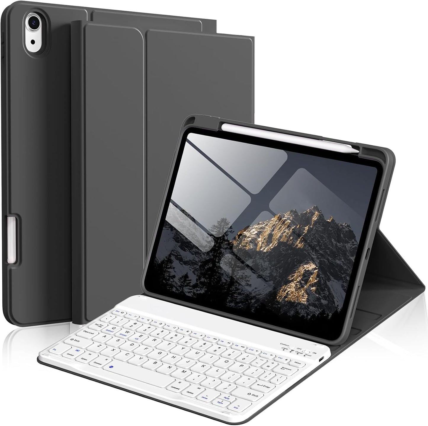 Kenke iPad 11/10th Gen Case with Wireless Keyboard and Pencil Holder