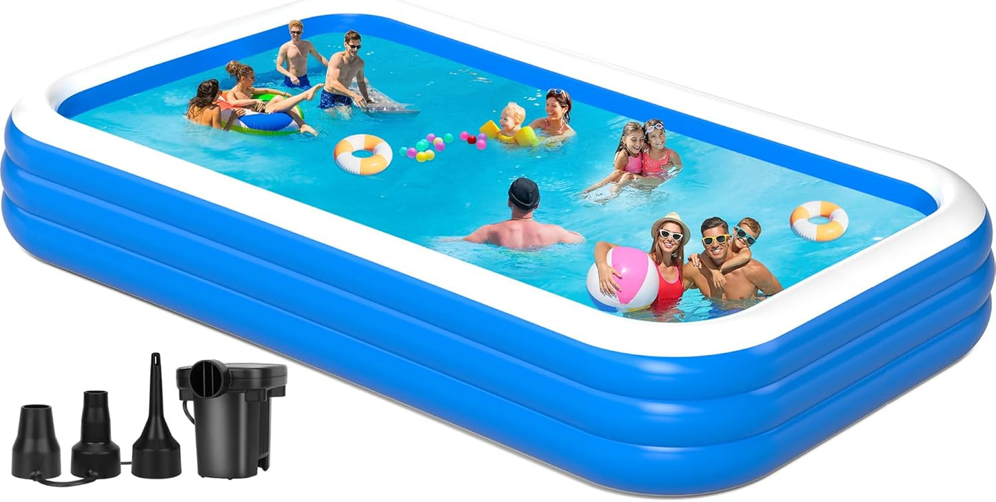 Extra Large Inflatable Pool for Backyard Fun - 180 in x 76 in