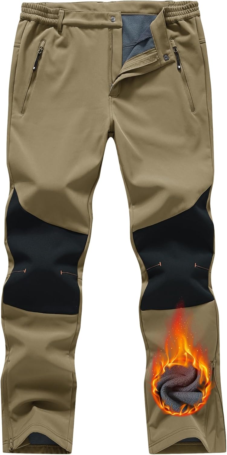 TBMPOY Men's Waterproof Snow Pants - Insulated & Fleece-Lined