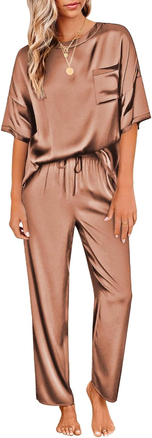 Ekouaer Womens Satin Silky Pajama Set for Ultimate Comfort