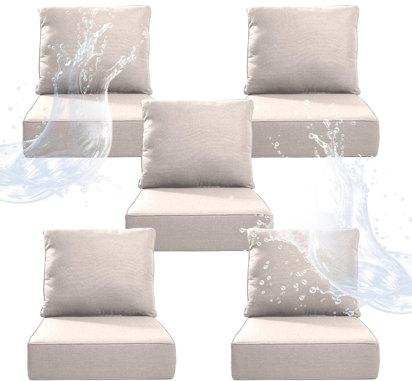 6 Inch Thicker Outdoor Chair Cushion Set for Ultimate Comfort
