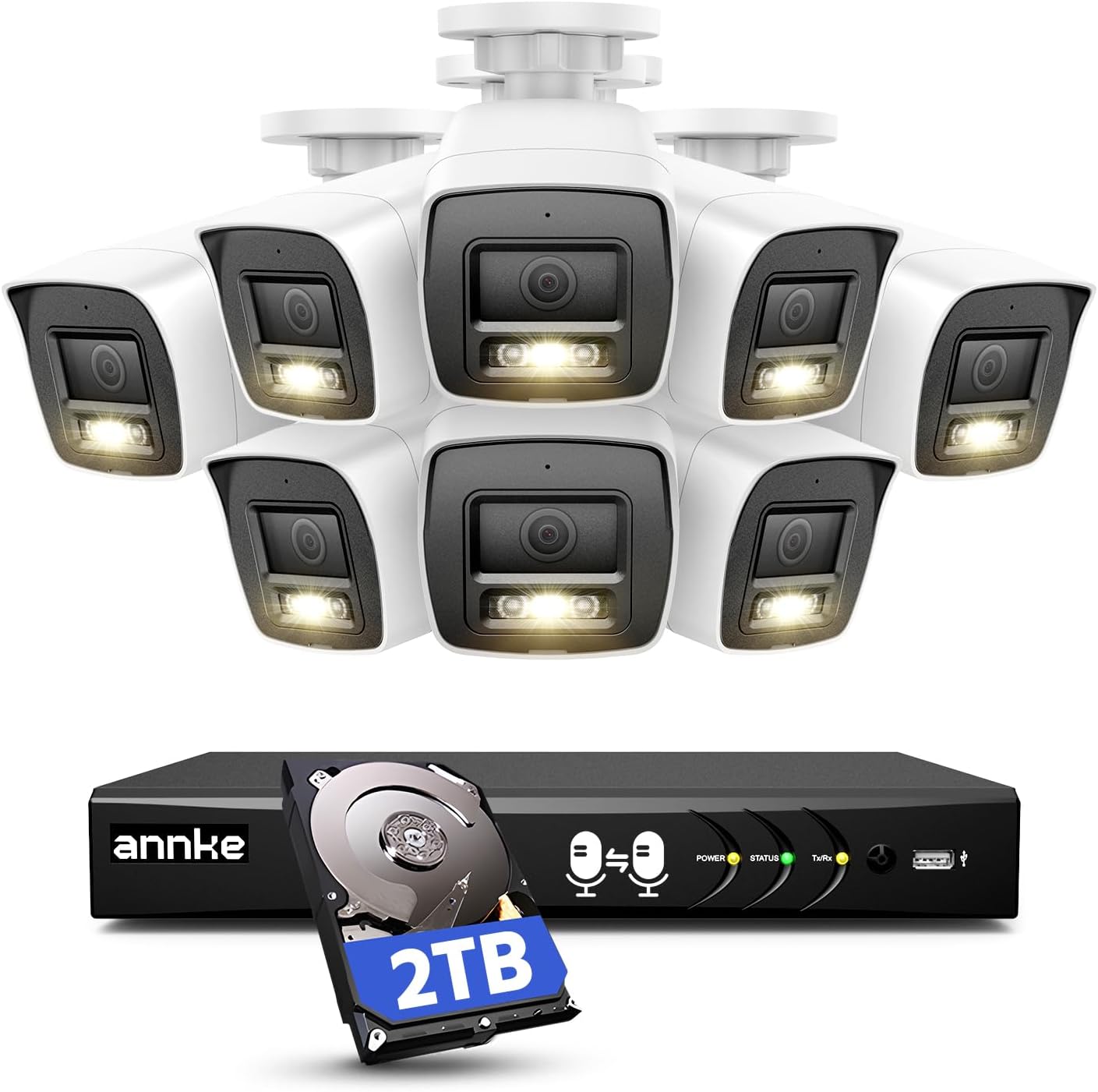 ANNKE 2MP Security System: Color Night Vision, AI Detection