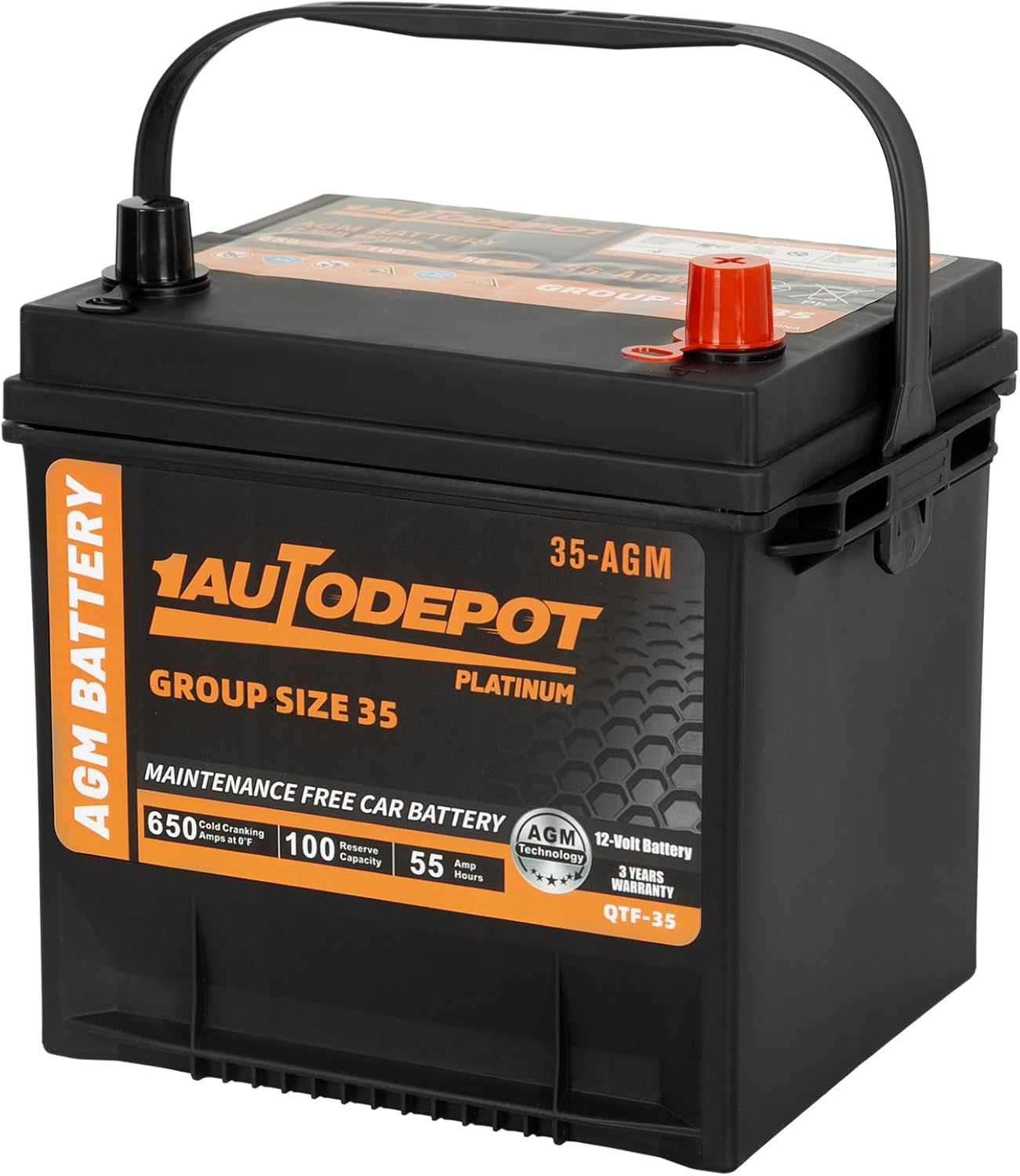 Premium AGM Car Battery | Maintenance-Free | 650CCA