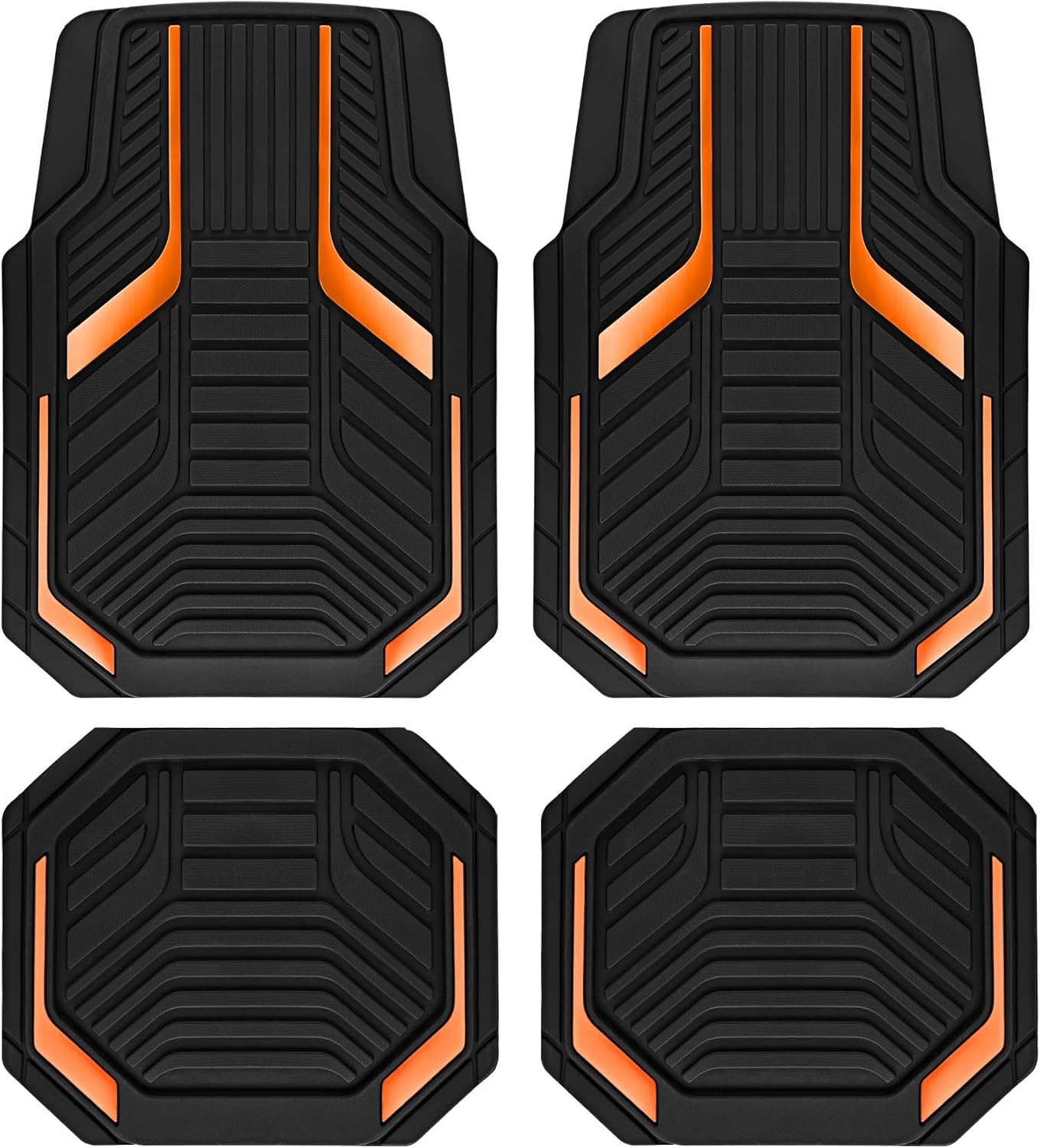Heavy Duty Rubber Floor Mats Set for All Weather Protection