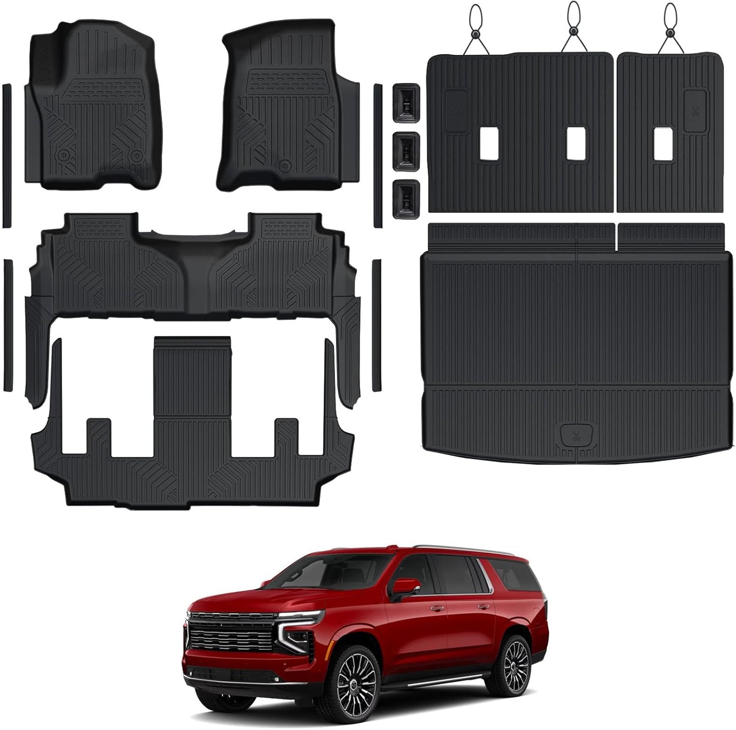 Custom Fit Floor Mats Set for 2021-2025 Chevy Suburban