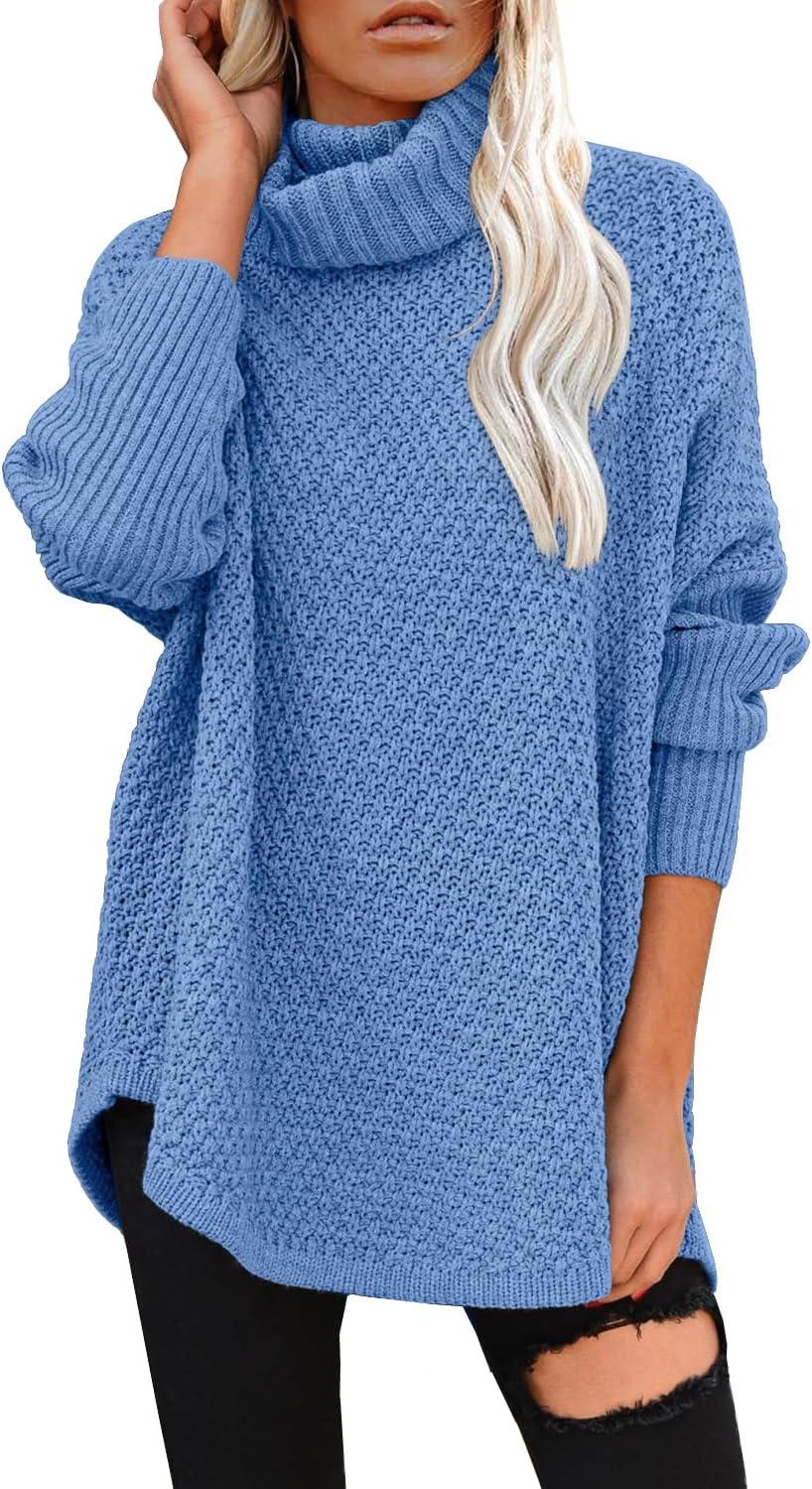 DOROSE Women's Oversized Turtleneck Long Sleeve Pullover Sweater