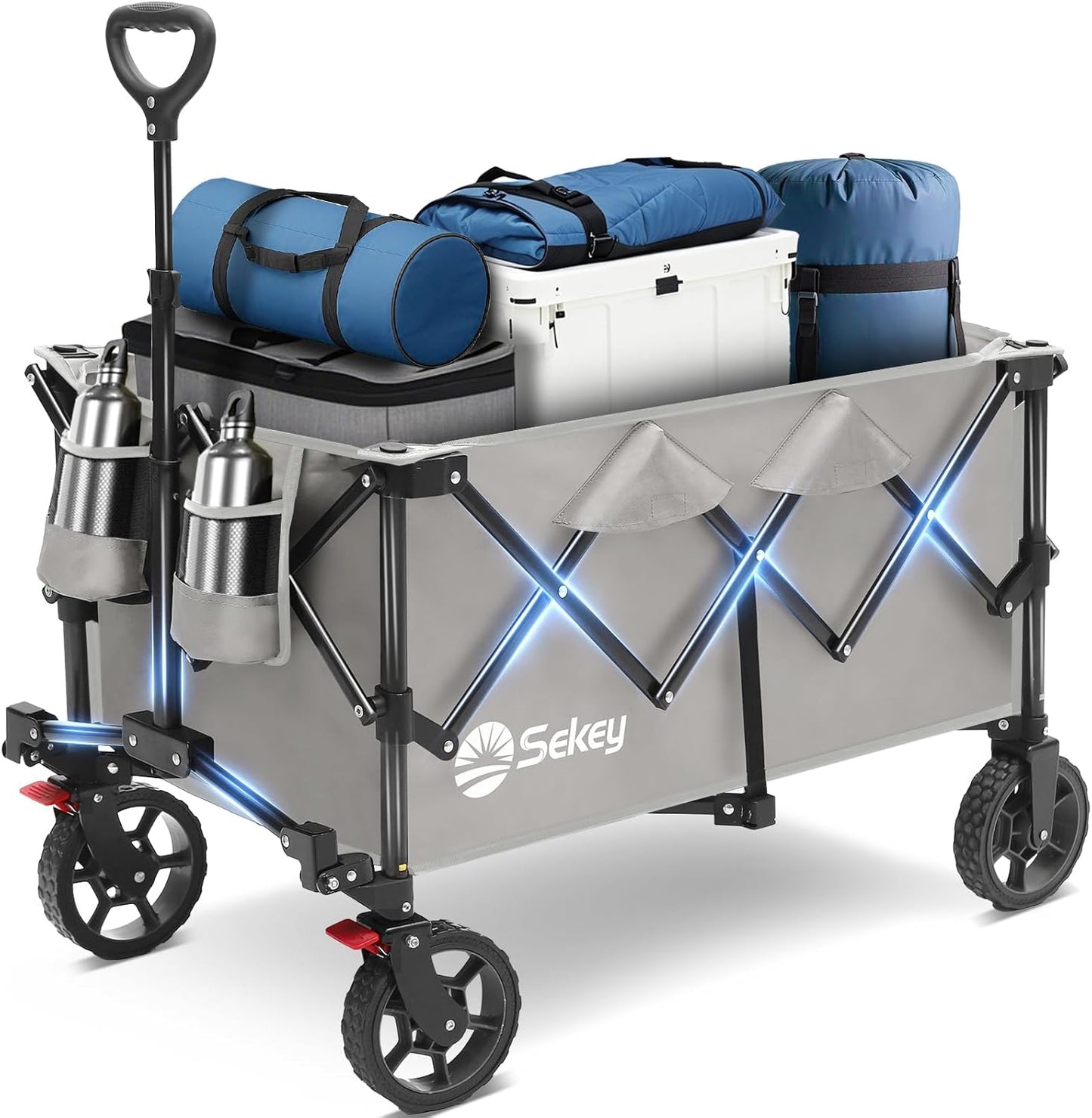 Sekey Collapsible Foldable Wagon with Heavy Duty Wheels