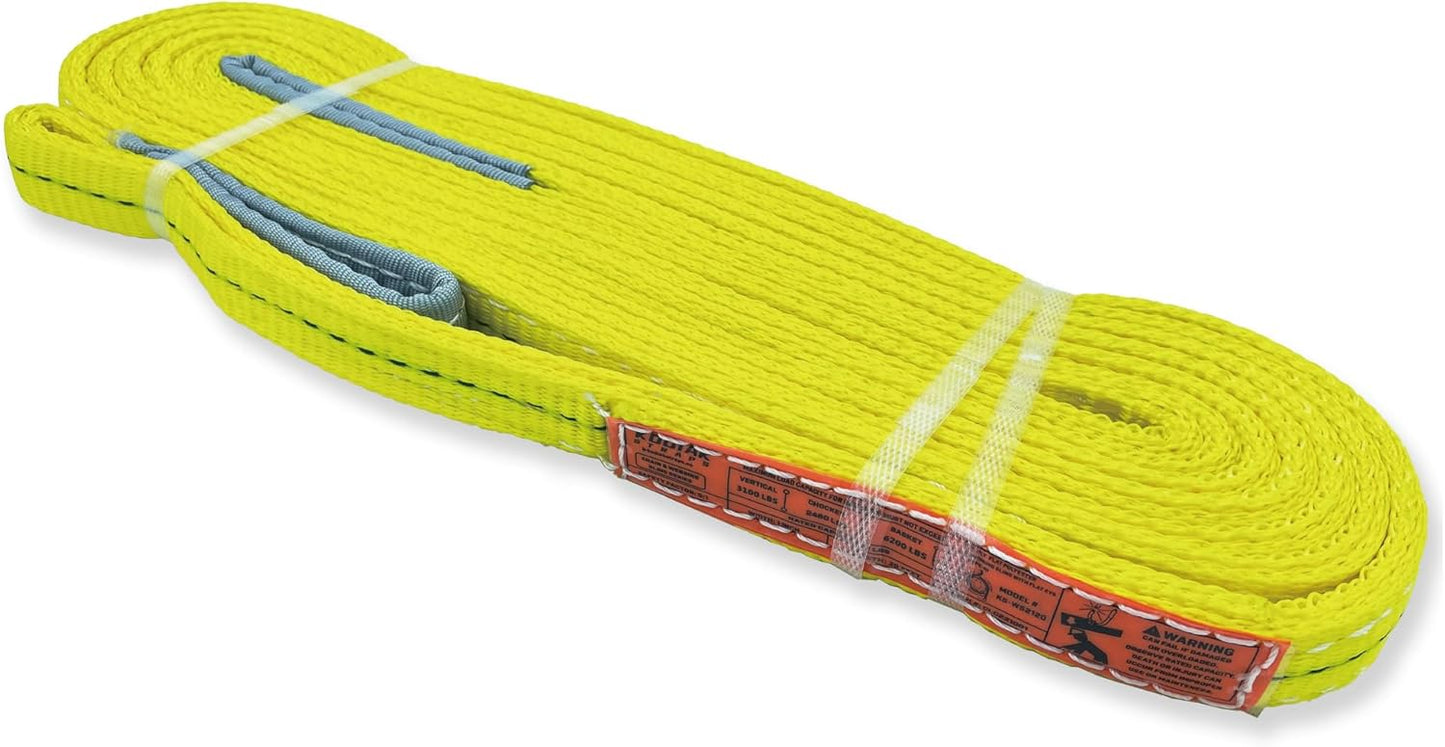 2-Ply Lifting Straps for Heavy Duty Rigging and Towing Gear