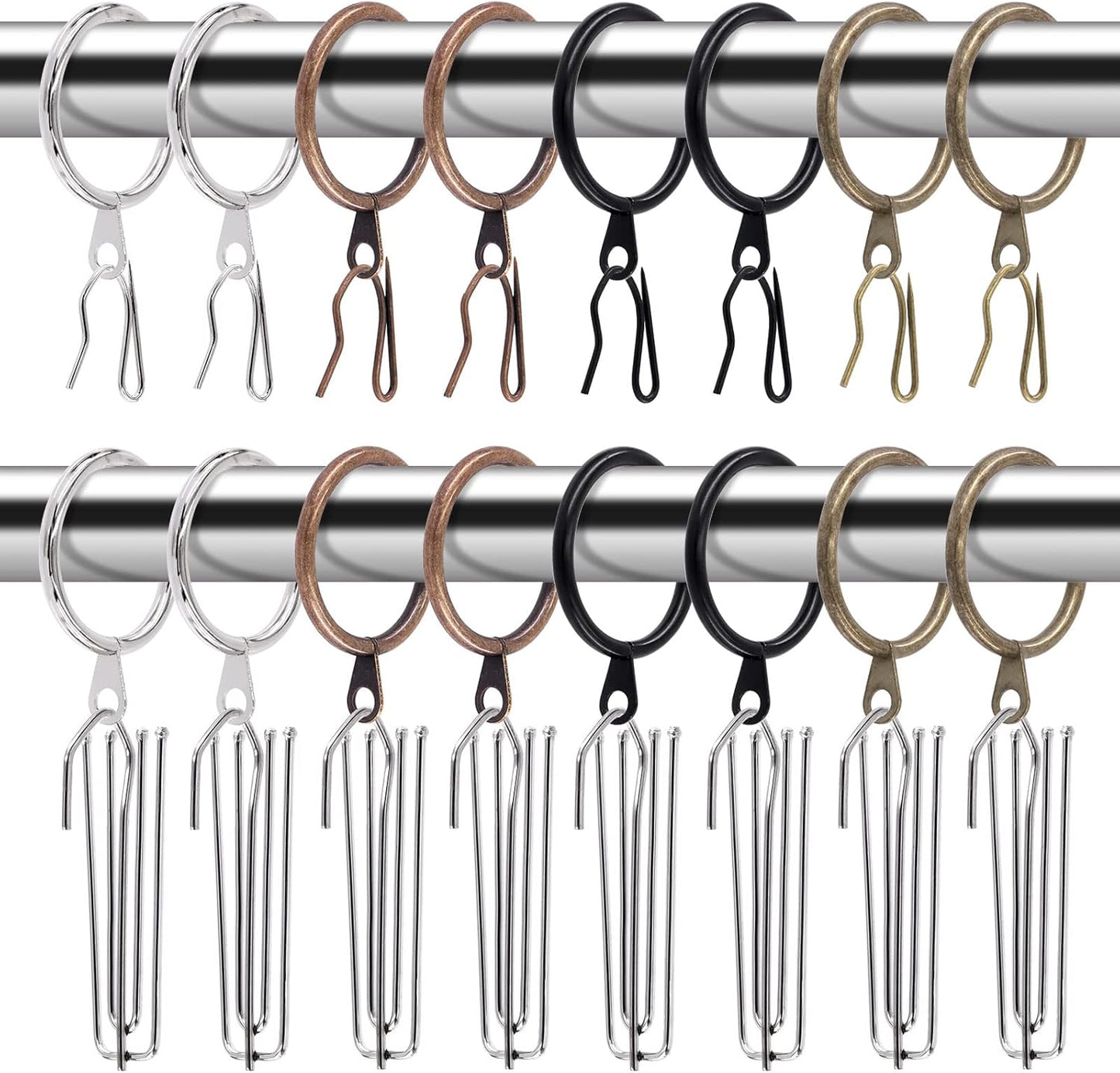 Glarks 120Pcs Curtain Rings: Easy Hanging & Secure Hold