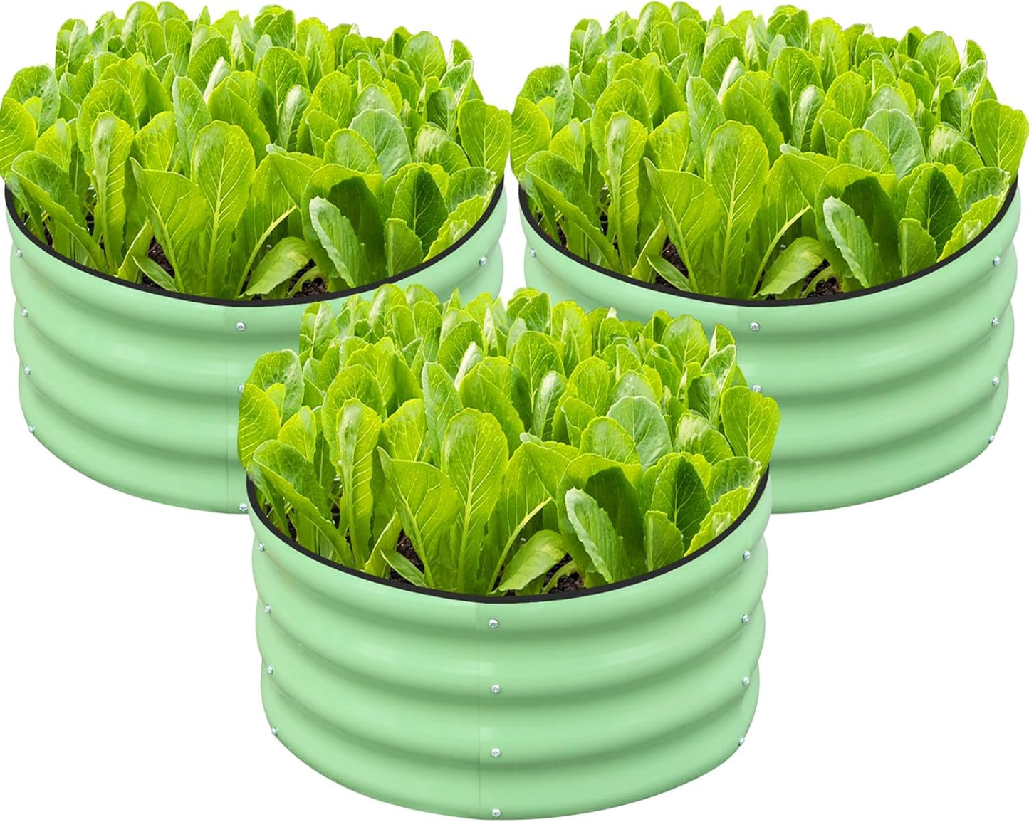 SnugNiture Round Galvanized Raised Garden Bed Kit for Outdoor Use