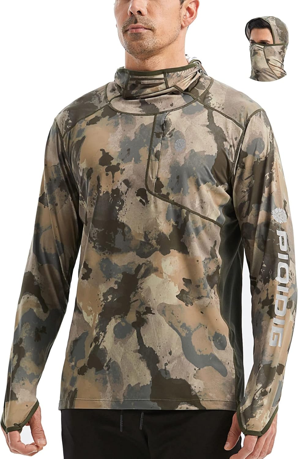 PIQIDIG Men's UPF 50+ Sun Hoodie - Performance Wear