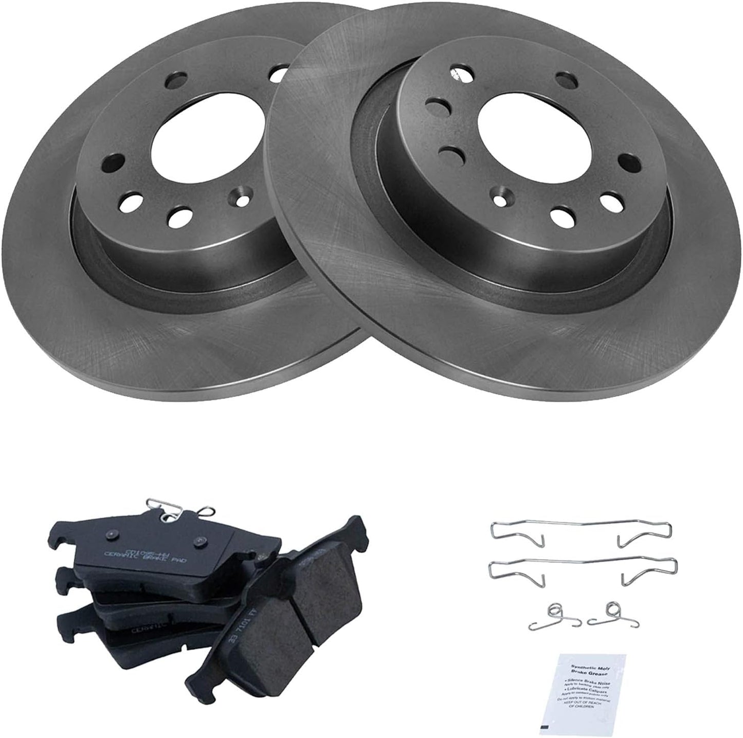 TRQ Rear Brake Pad & Rotor Kit for 2004-2011 Saab 9-3 Models
