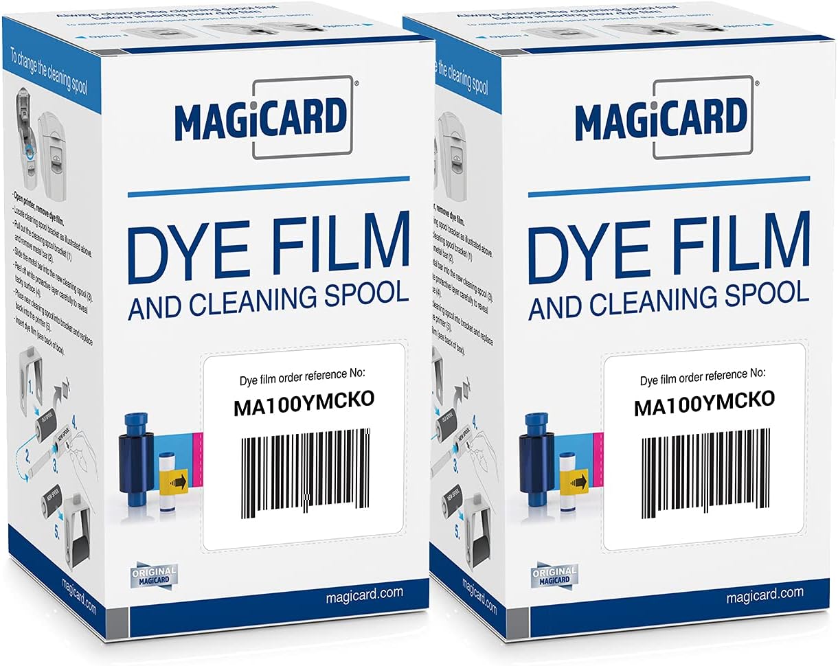 Bodno 2 x Magicard MA100YMCKO Color Ribbon for Vibrant Prints
