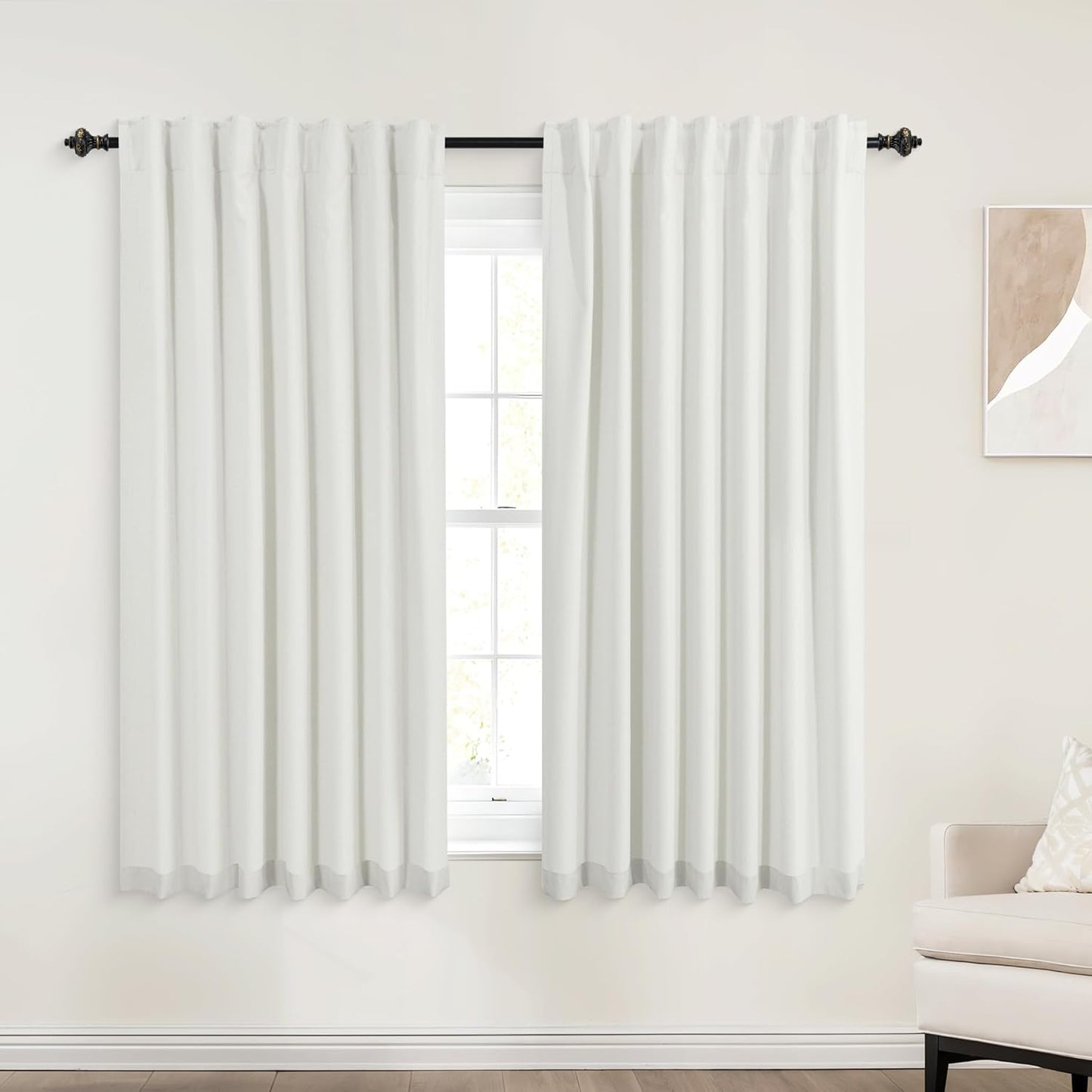 KOUFALL Short Curtains for Bathroom Windows - 100% Blackout