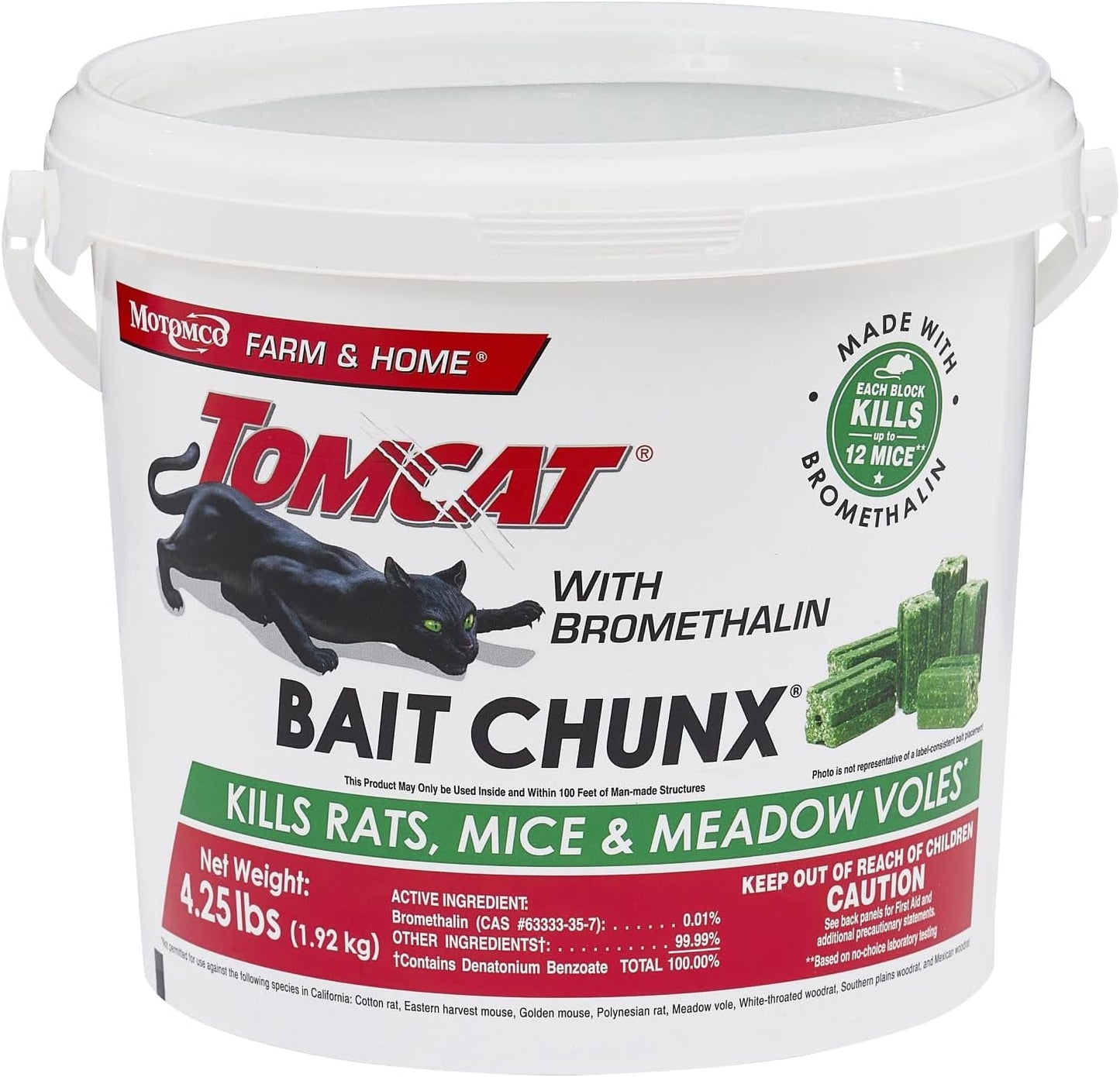 Tomcat with Bromethalin Bait Chunx for Effective Rodent Control