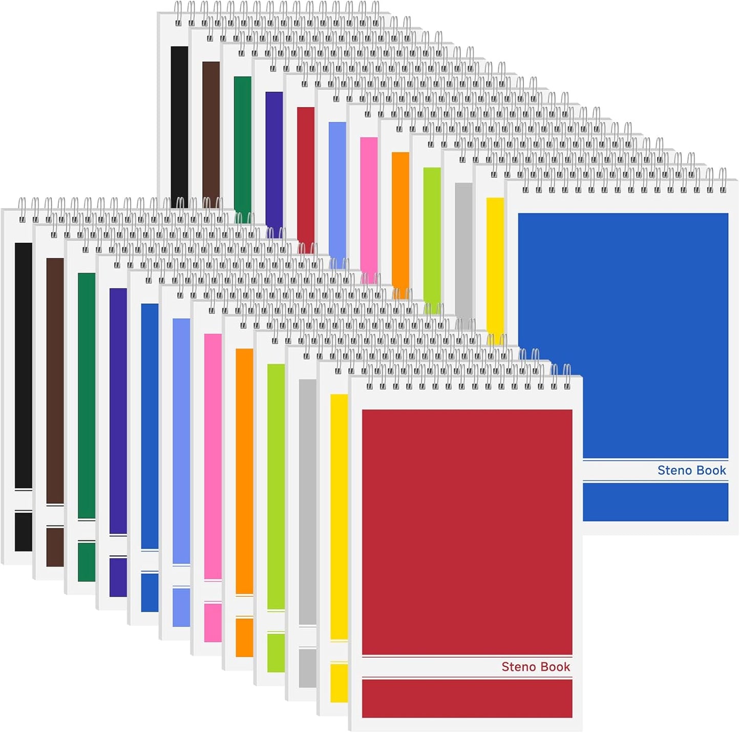 24 Pack Steno Pads 6x9 Notebooks for Students and Professionals