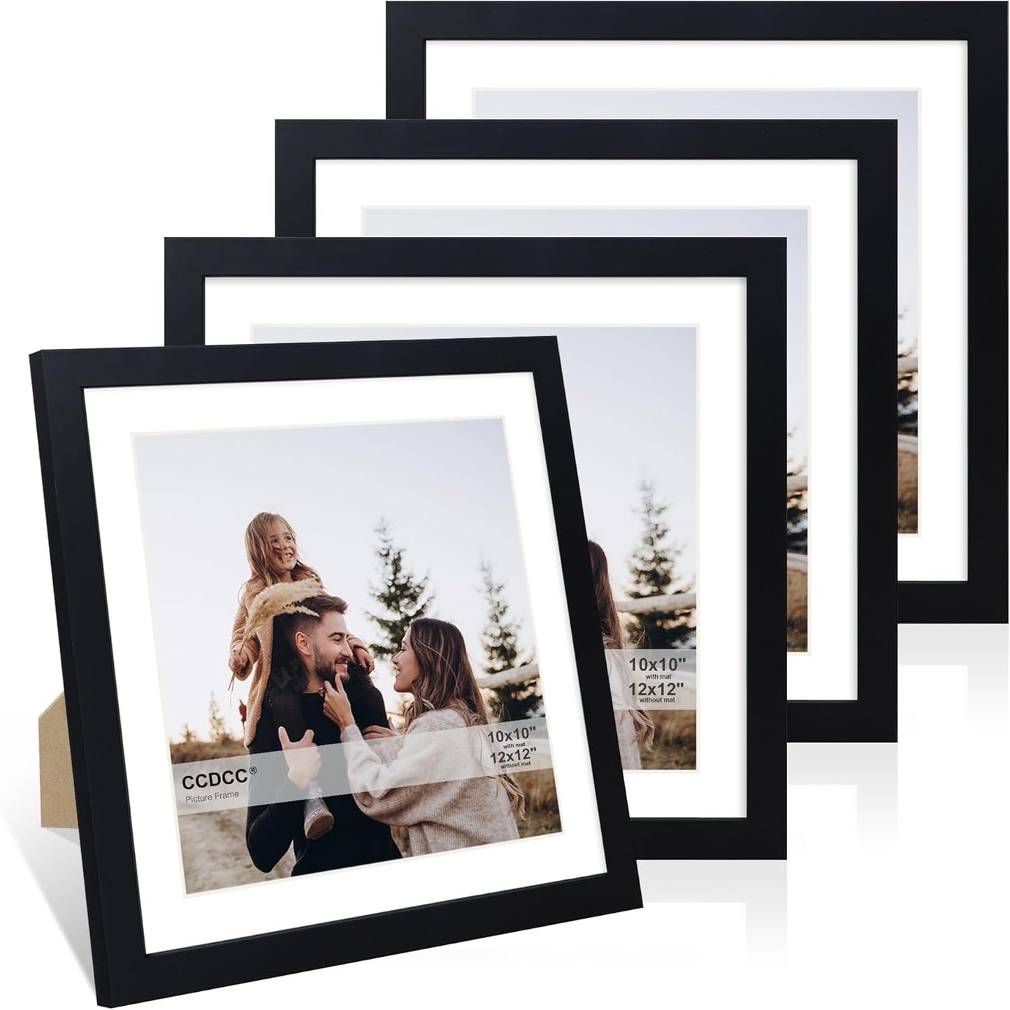 12x12 Picture Frame Set of 4 for Art and Photos Display