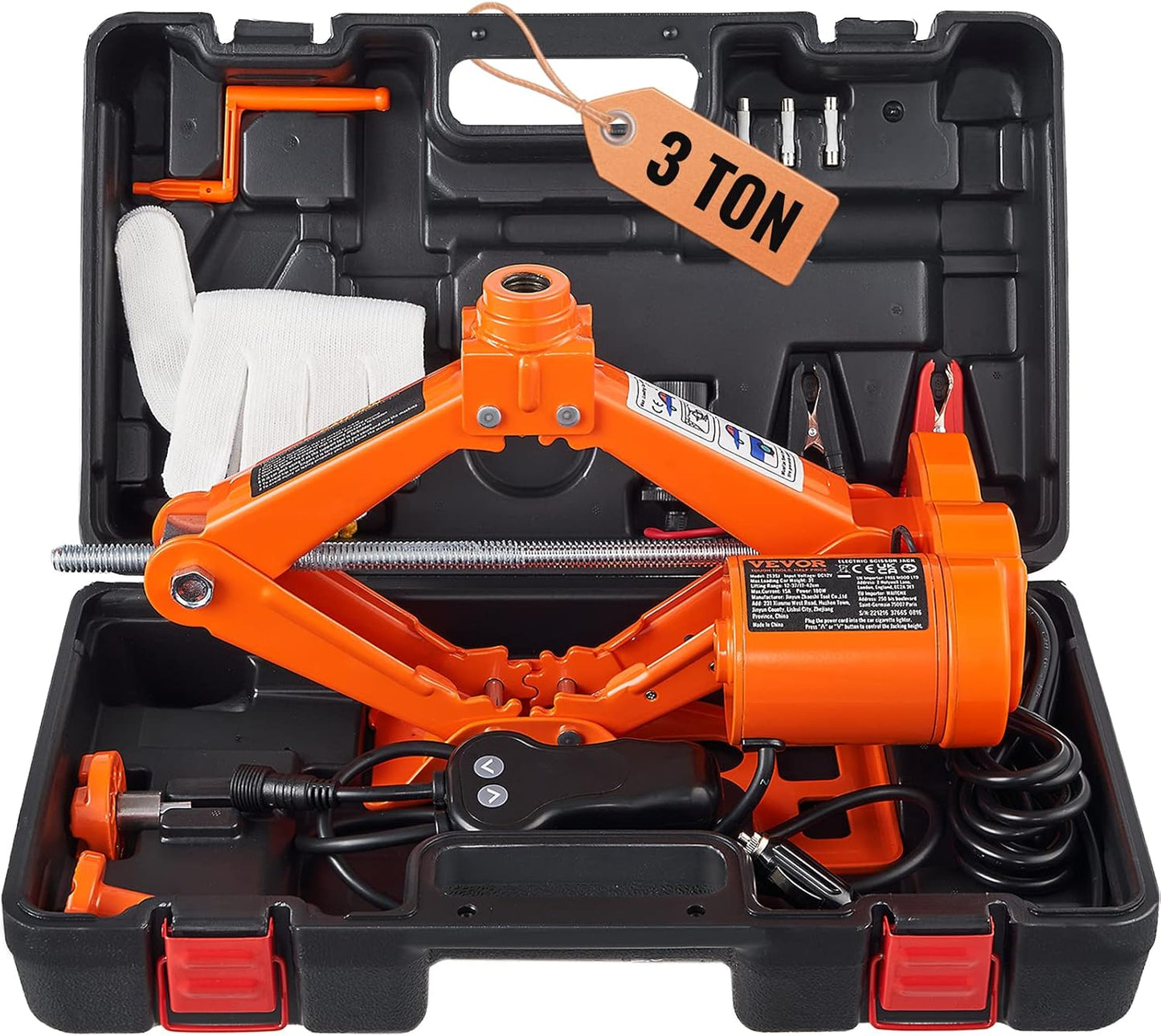 VEVOR Electric Car Jack 3 Tons 12V Scissor Jack for Tire Changes