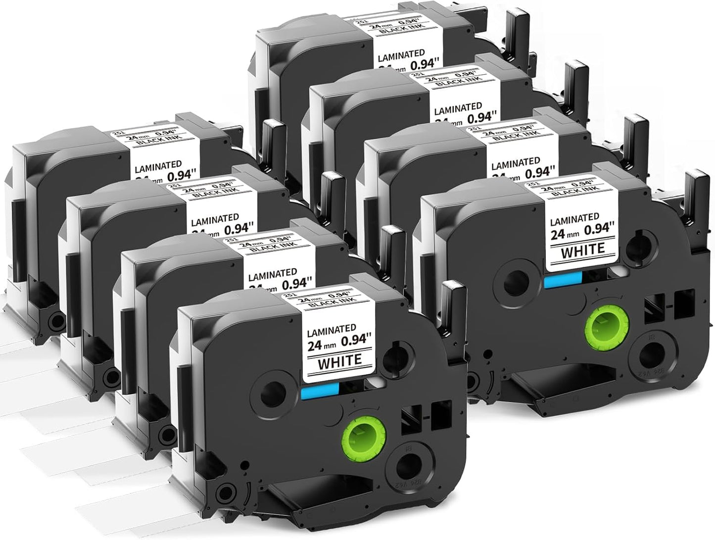 Labelife 8 Pack 24mm Label Tape TZe-251 for Brother P Touch