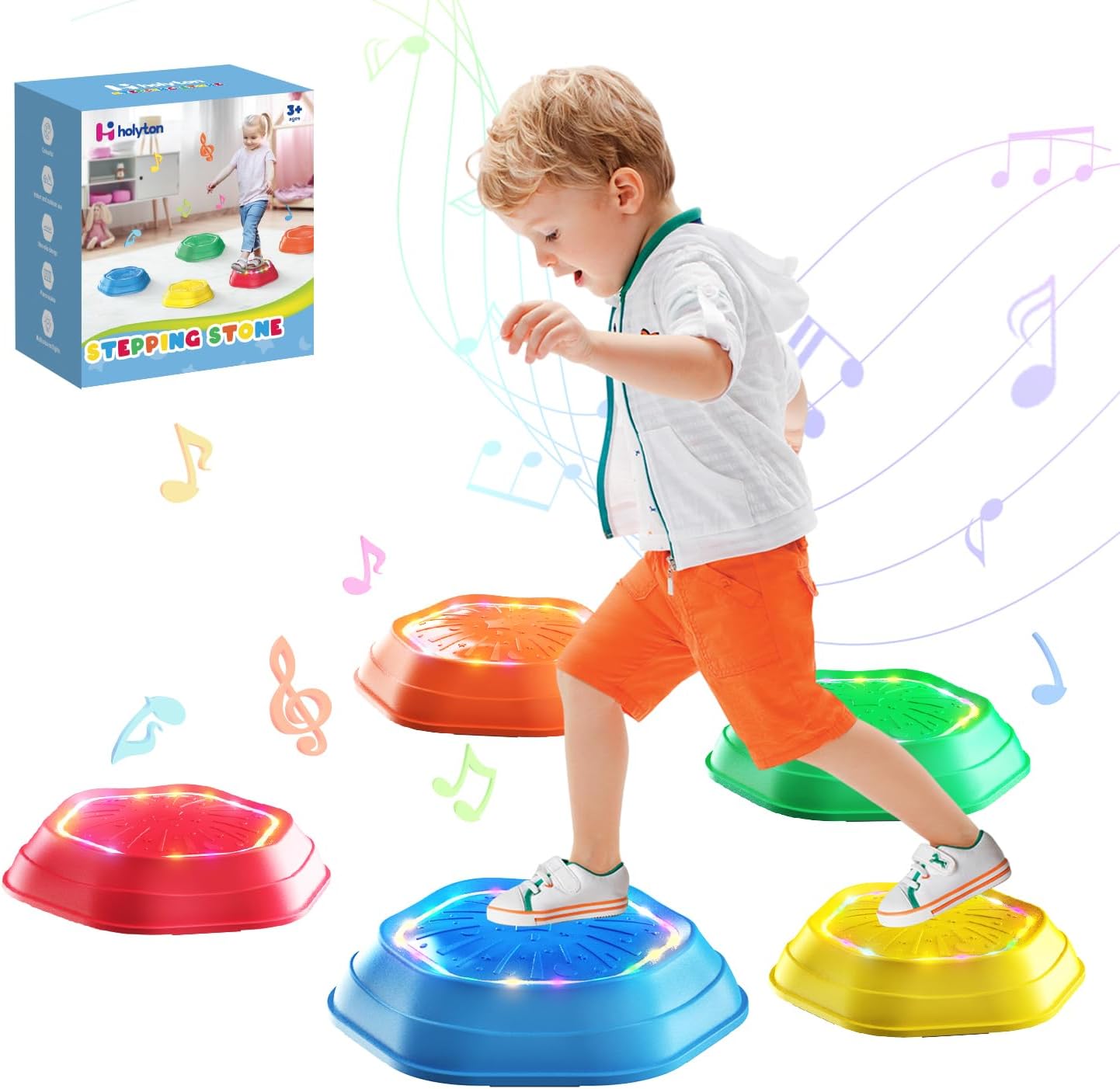 Holyton Light Up Stepping Stones for Kids - Fun Sensory Play