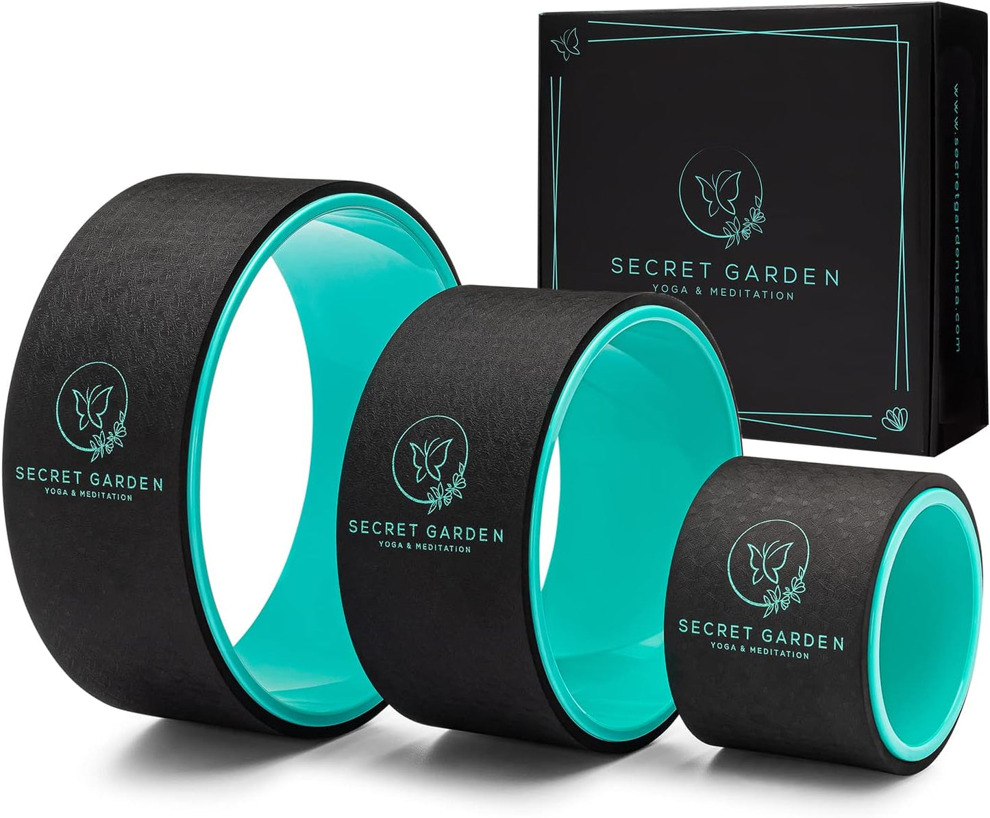 Premium Stretch & Posture Yoga Wheel Set - Secret Garden