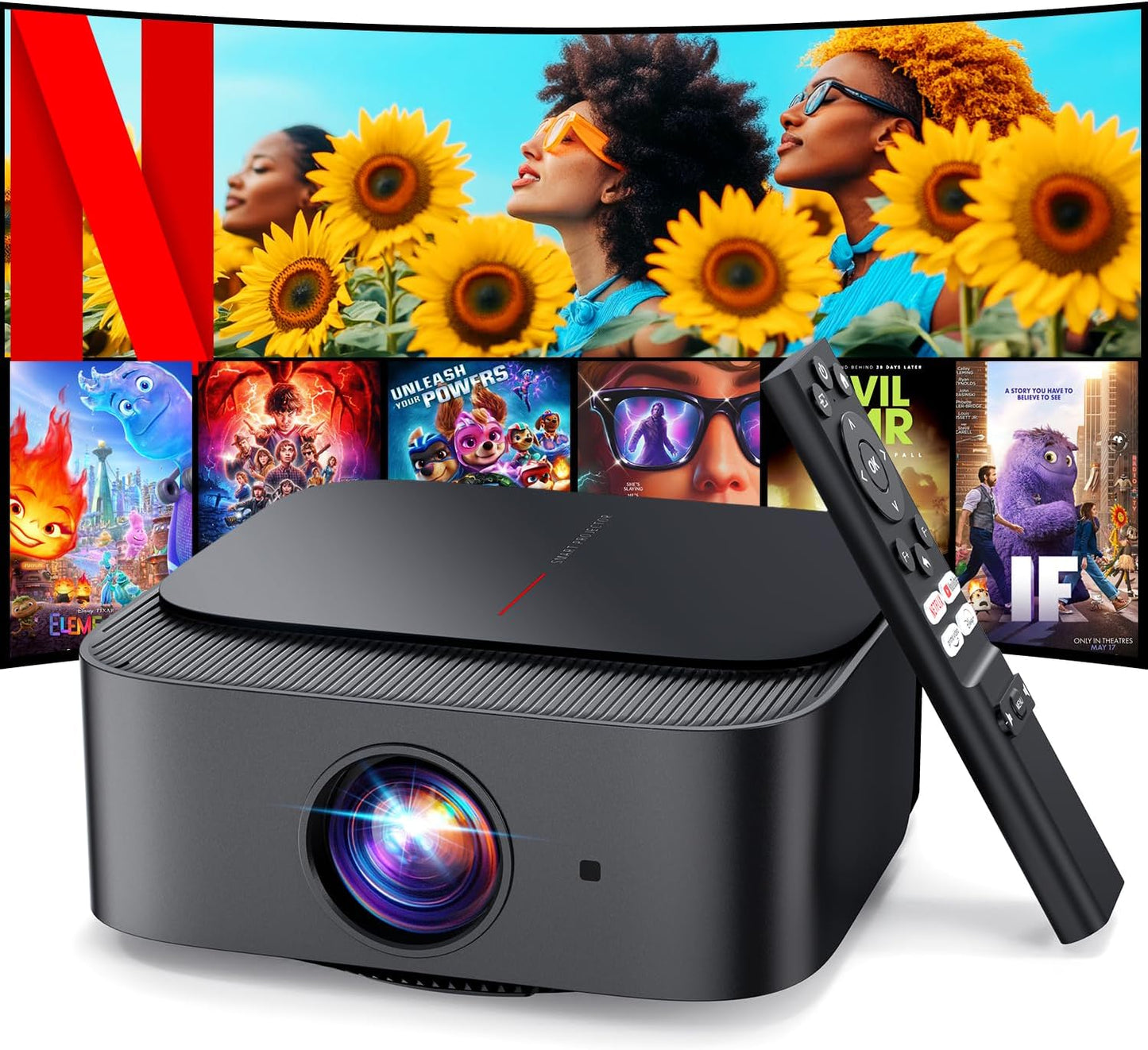 DBPOWER E2 Smart Projector: 386+ Apps & 4K Playback