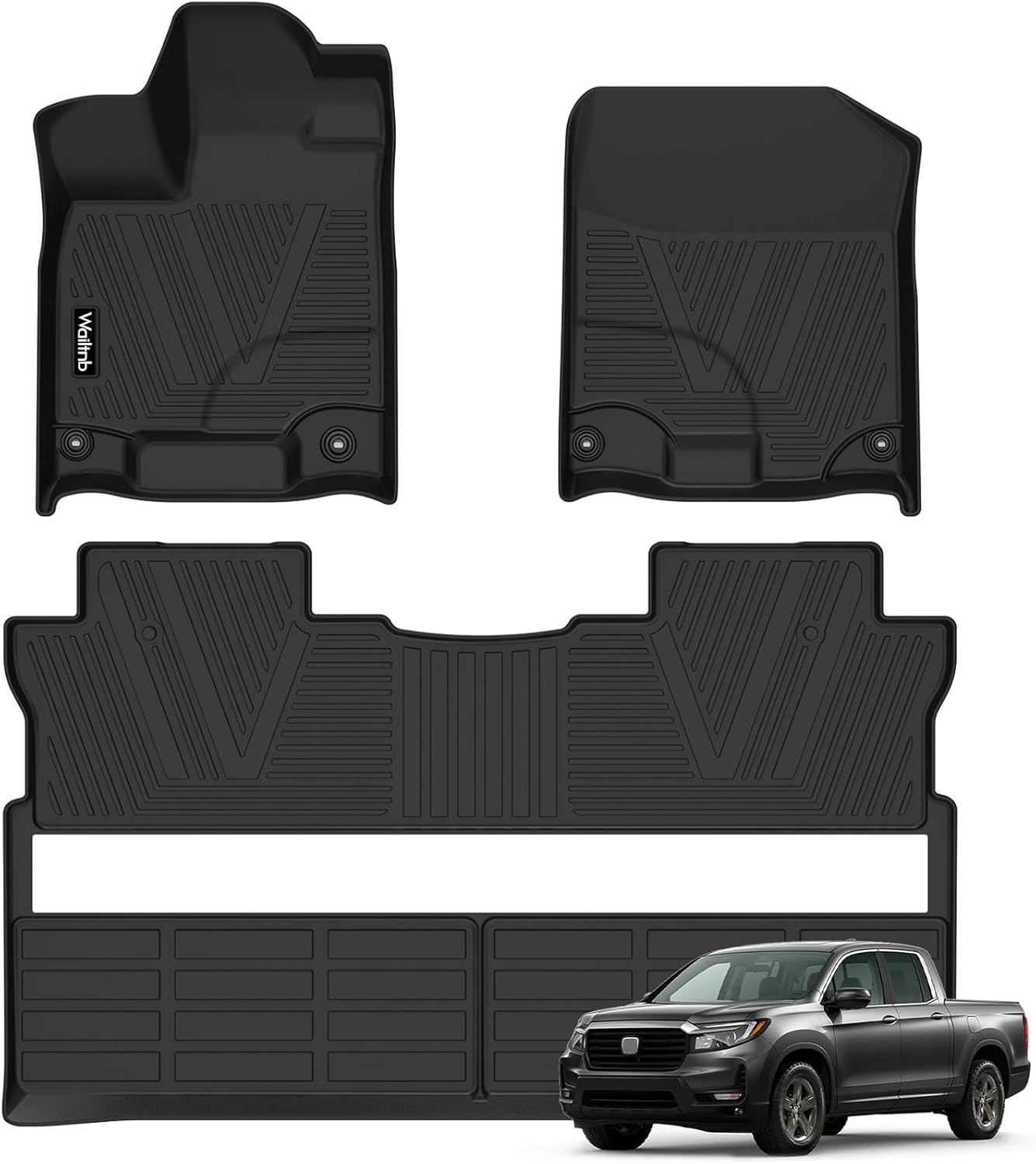 Custom Floor Mats for Honda Ridgeline 2017-2026 All Weather Use