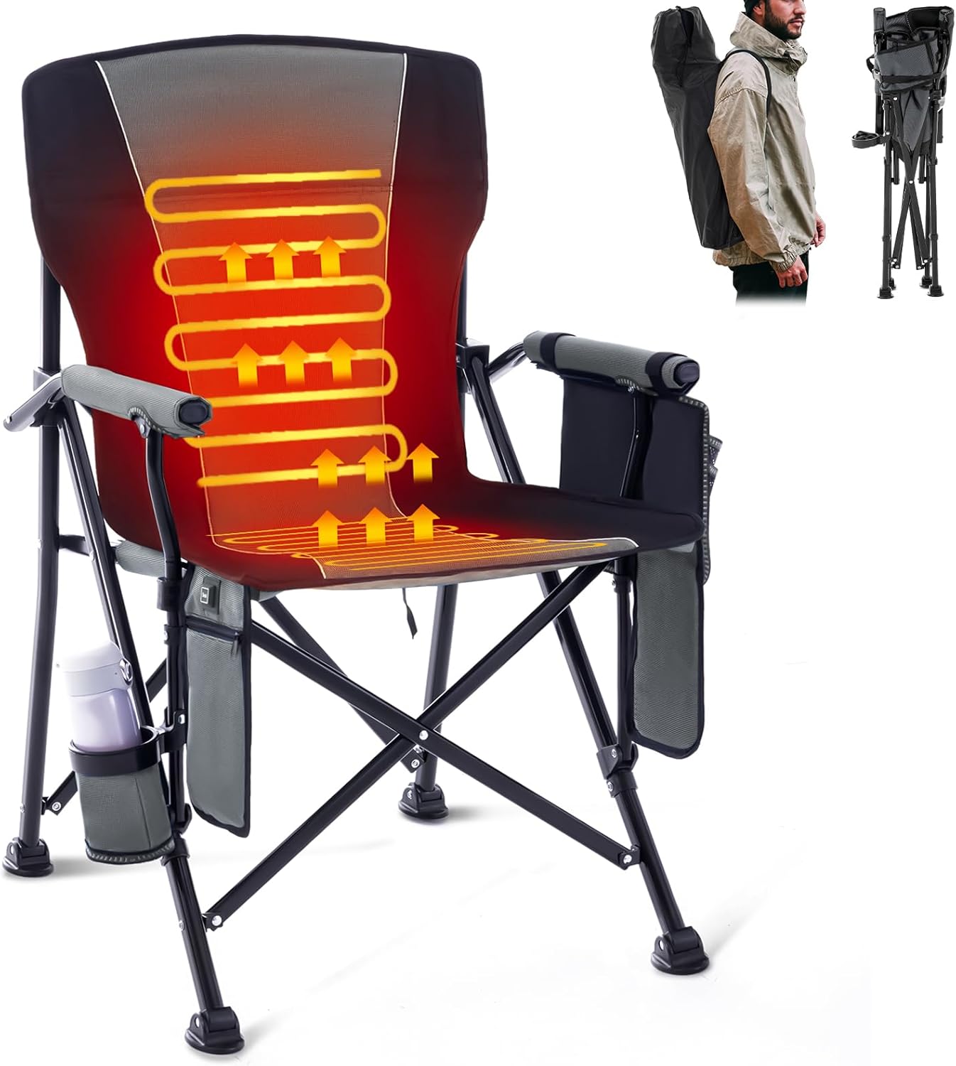 Portable Heated Camping Chair - 3 Heat Levels!