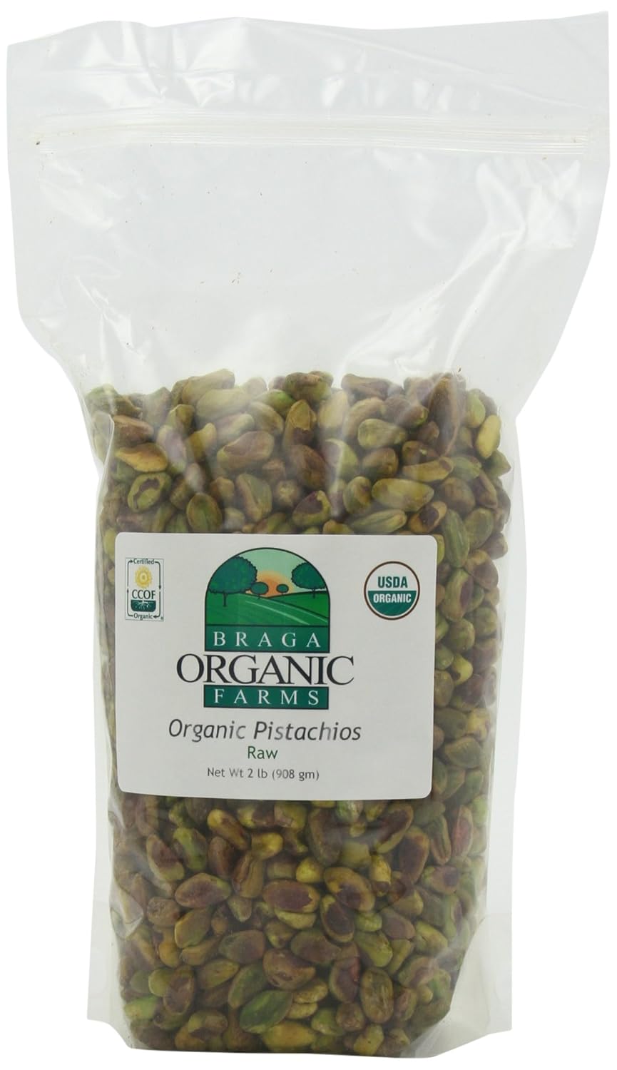 Braga Organic Farms Organic Raw Pistachios Kernels 2 lb. Bag Review