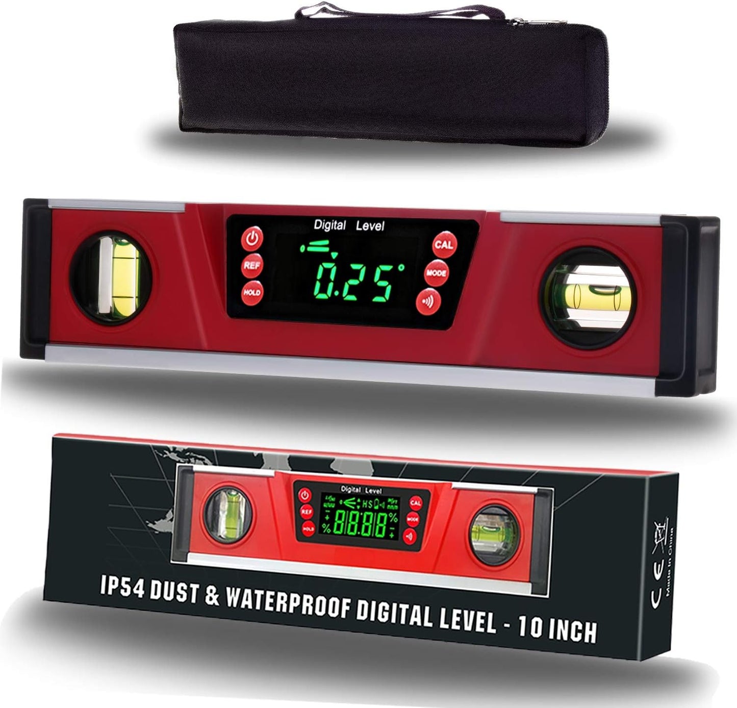 10-Inch Digital Torpedo Level with Neodymium Magnets and LED
