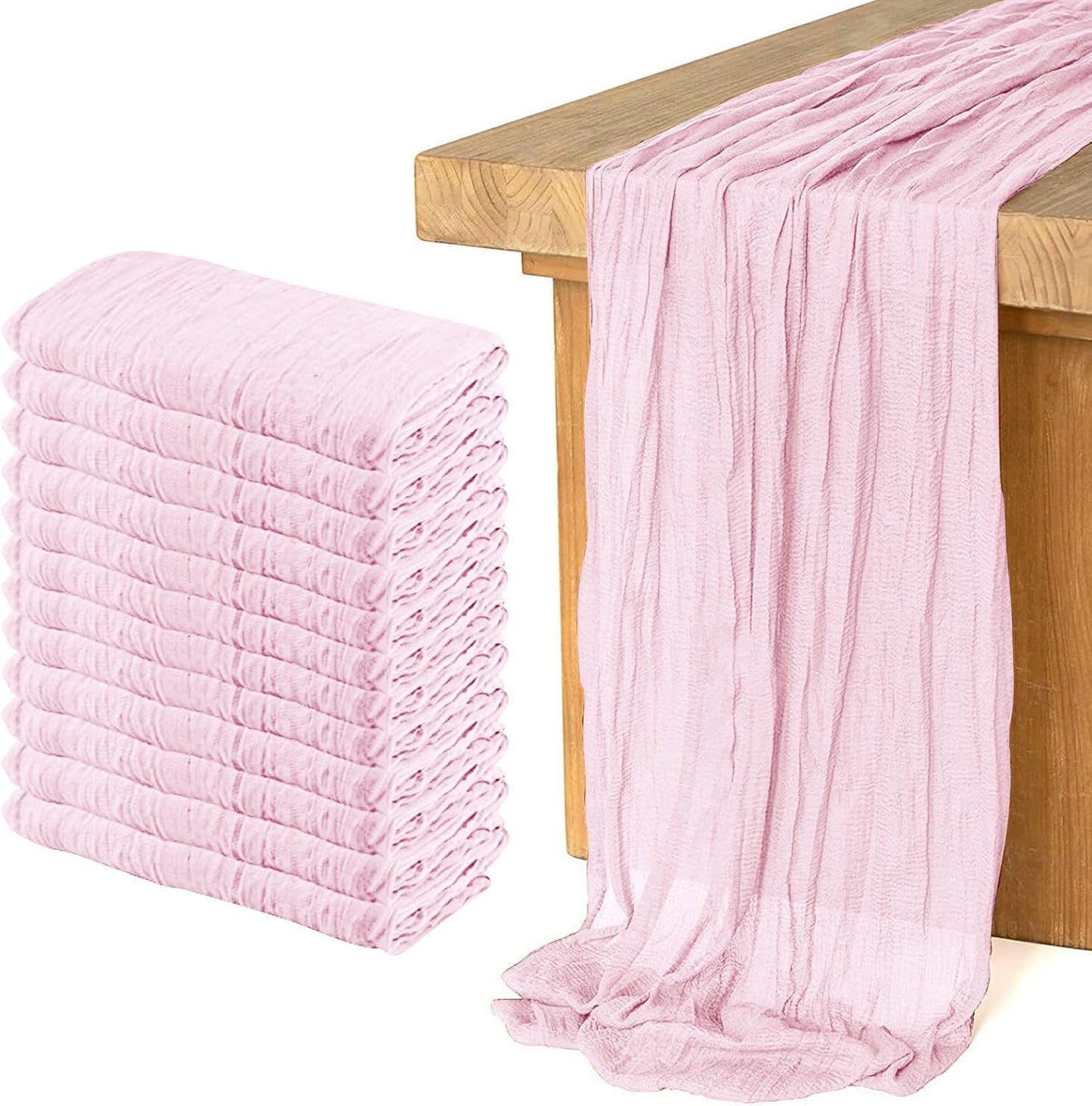 12 Pack Cheesecloth Table Runner for Boho Wedding Decor