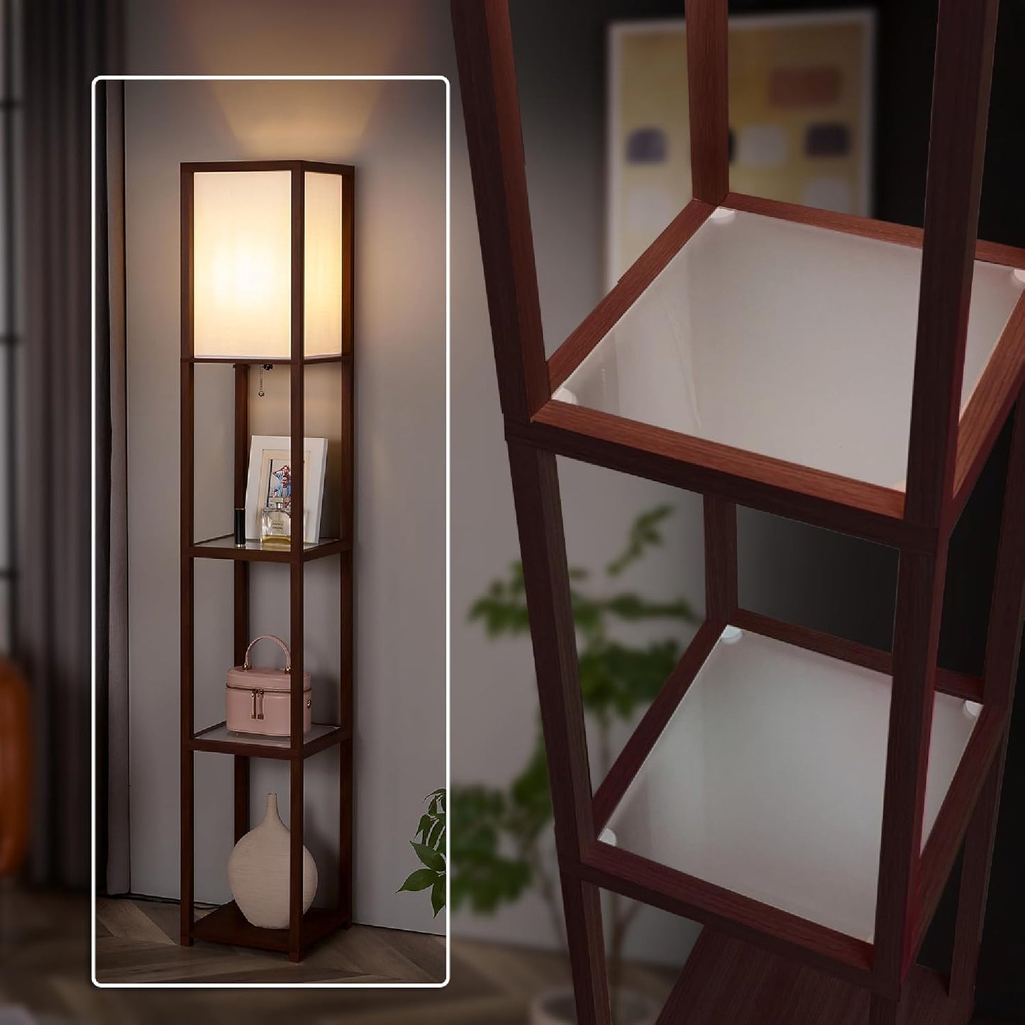 FENLO Floor Lamp with Shelves for Modern Minimalist Interiors