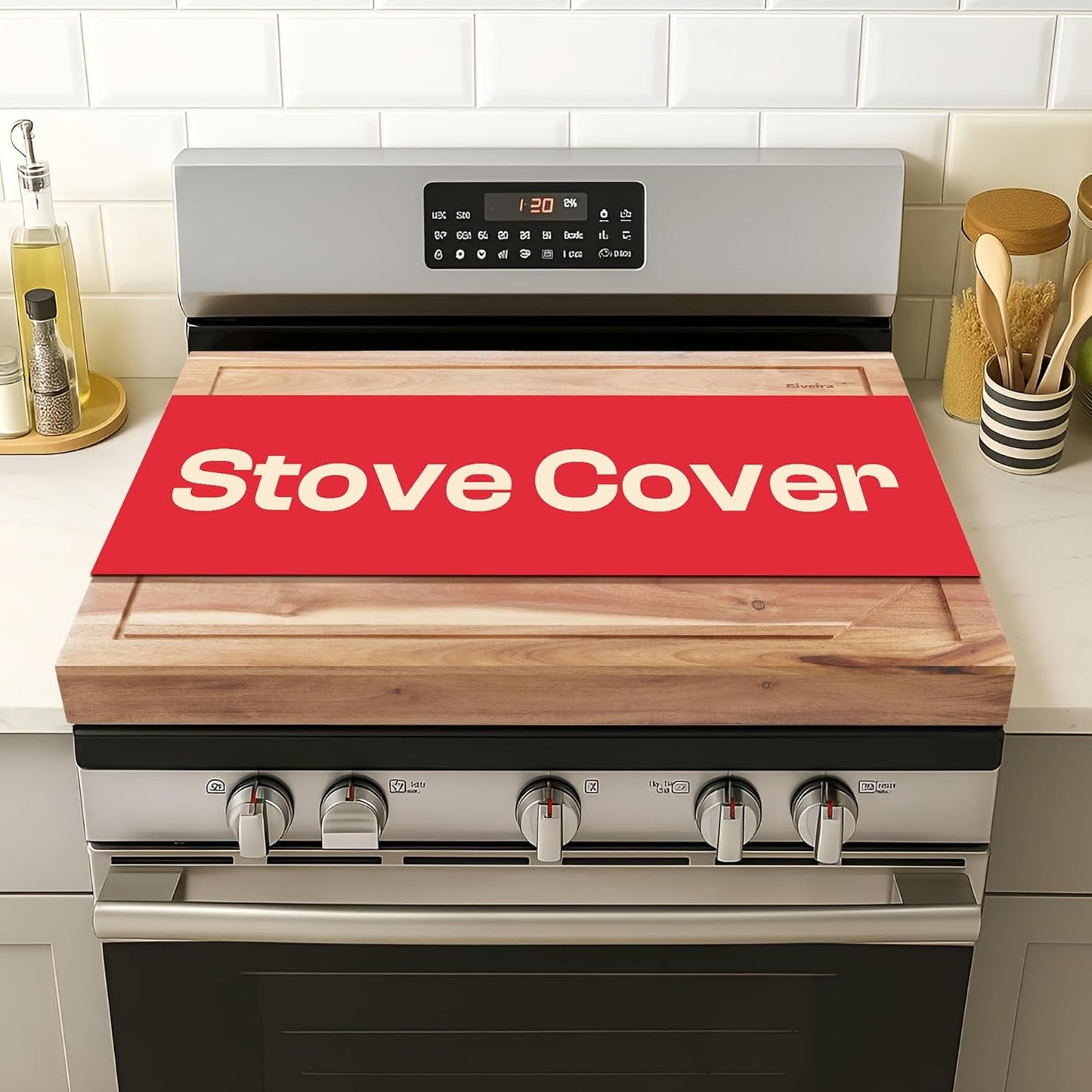Riveira Acacia Natural Stove Top Covers for Electric & Gas Stoves