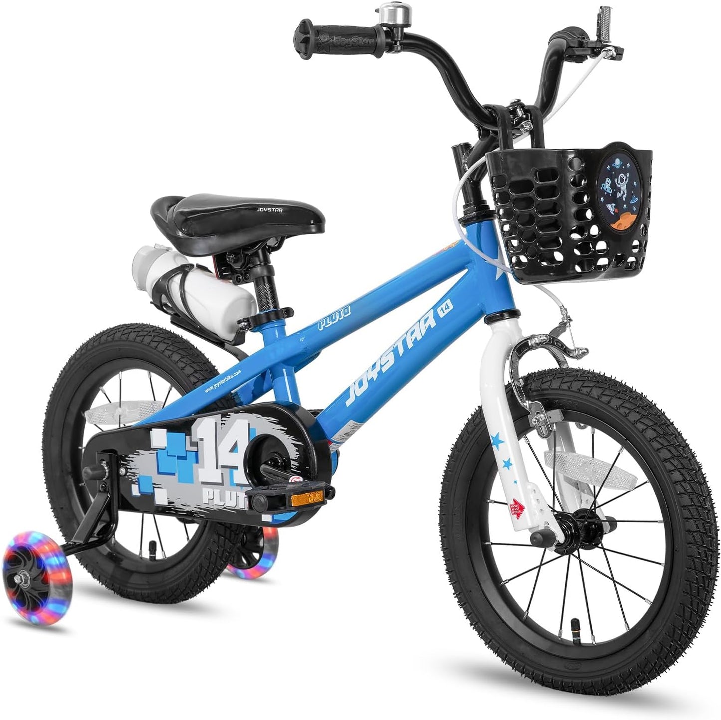 JOYSTAR Pluto Kids Bike with Light Up Training Wheels for Ages 3-12