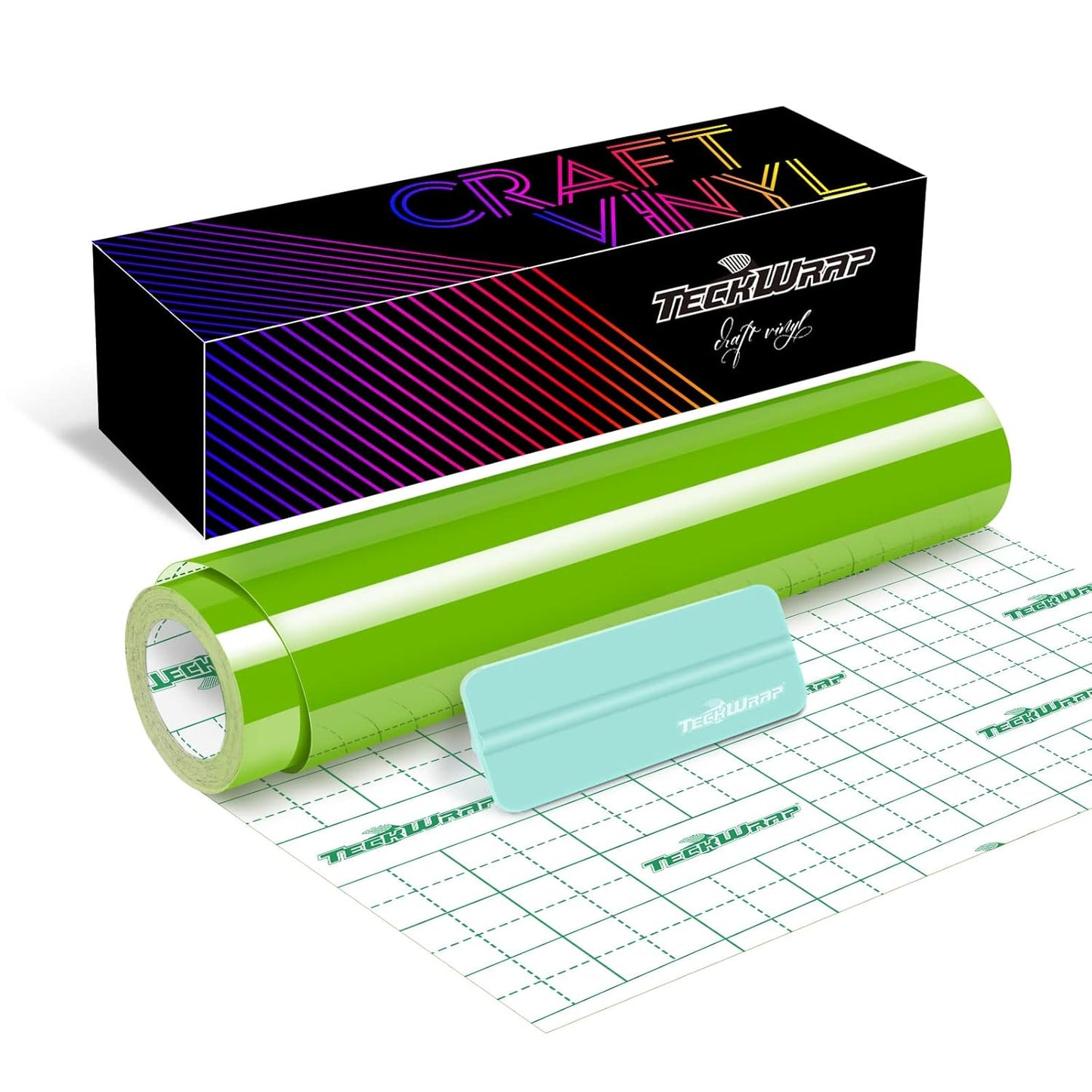 TECKWRAP Glossy Apple Green Vinyl Roll - 12x20ft Crafts & Signs