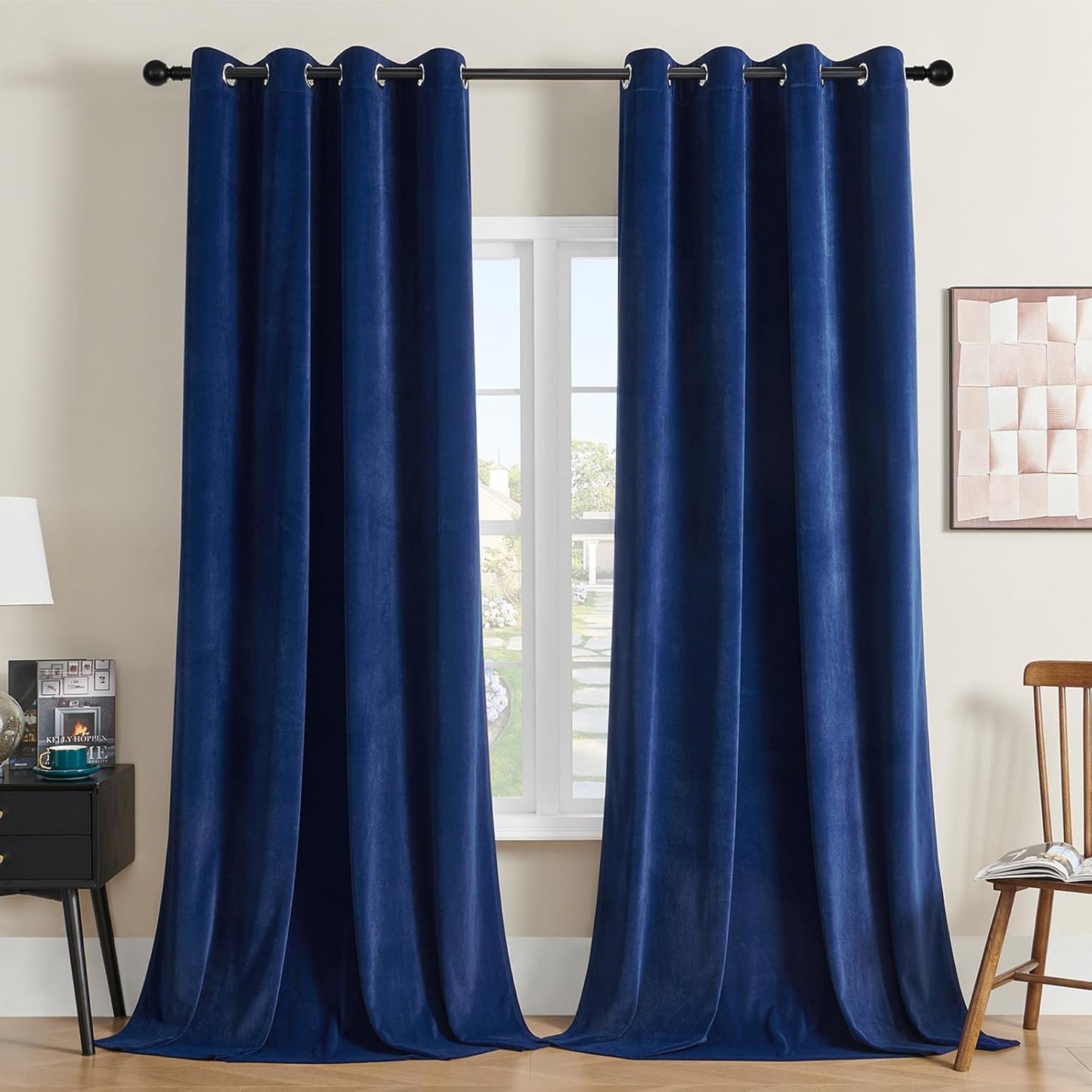 Joydeco Royal Blue Velvet Curtains for Luxurious Home Decor