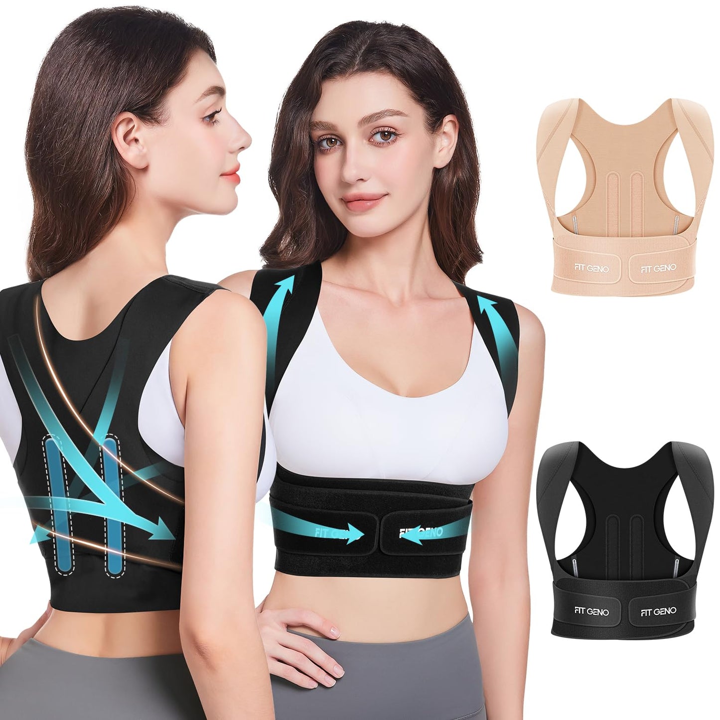 Fit Geno Posture Corrector for Women - Invisible Back Brace