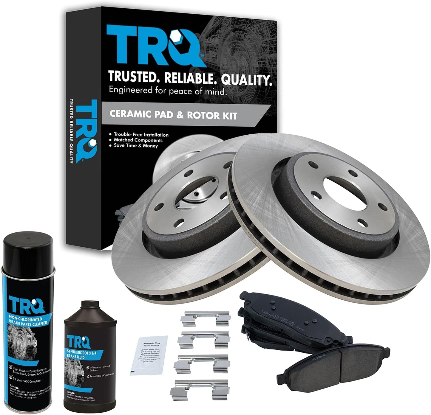 TRQ Front Brake Pad & Rotor Kit for Jeep Commander & Grand Cherokee