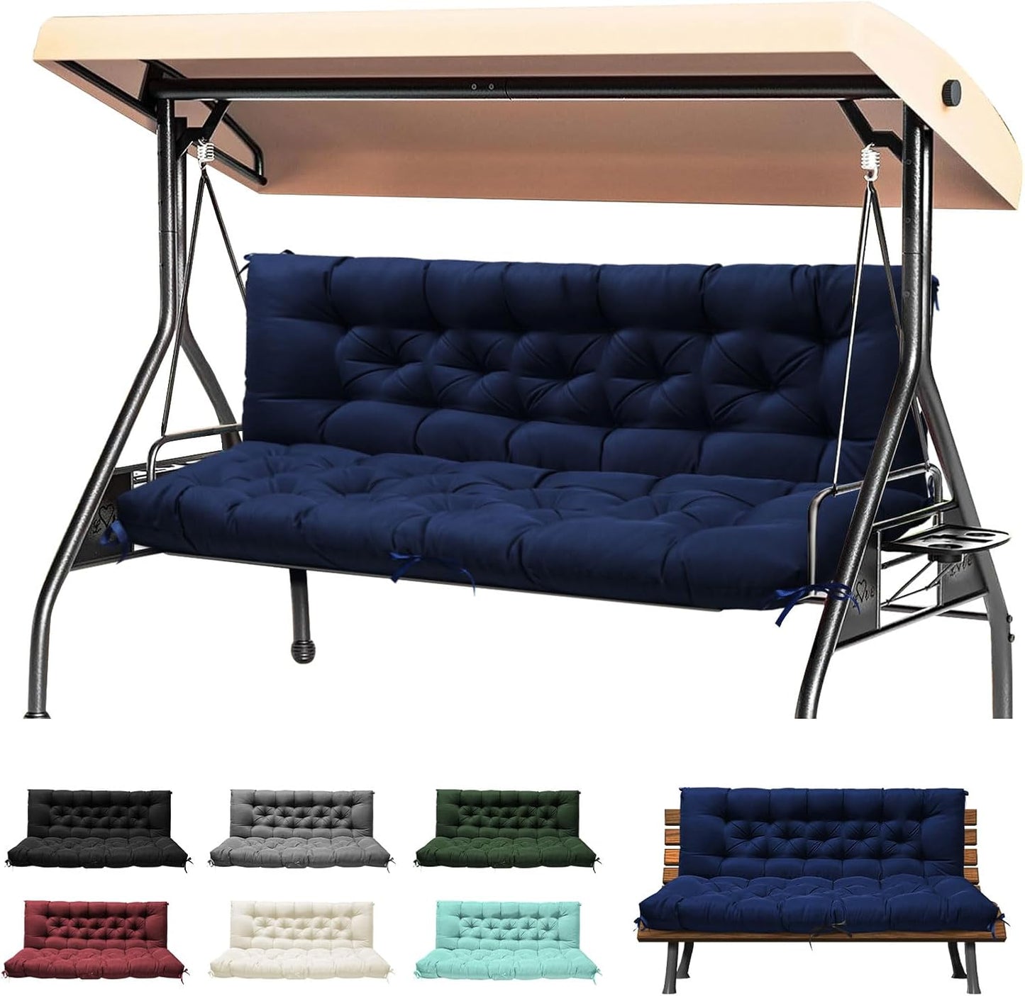 Porch Swing Cushions Replacement for Outdoor Swing Benches