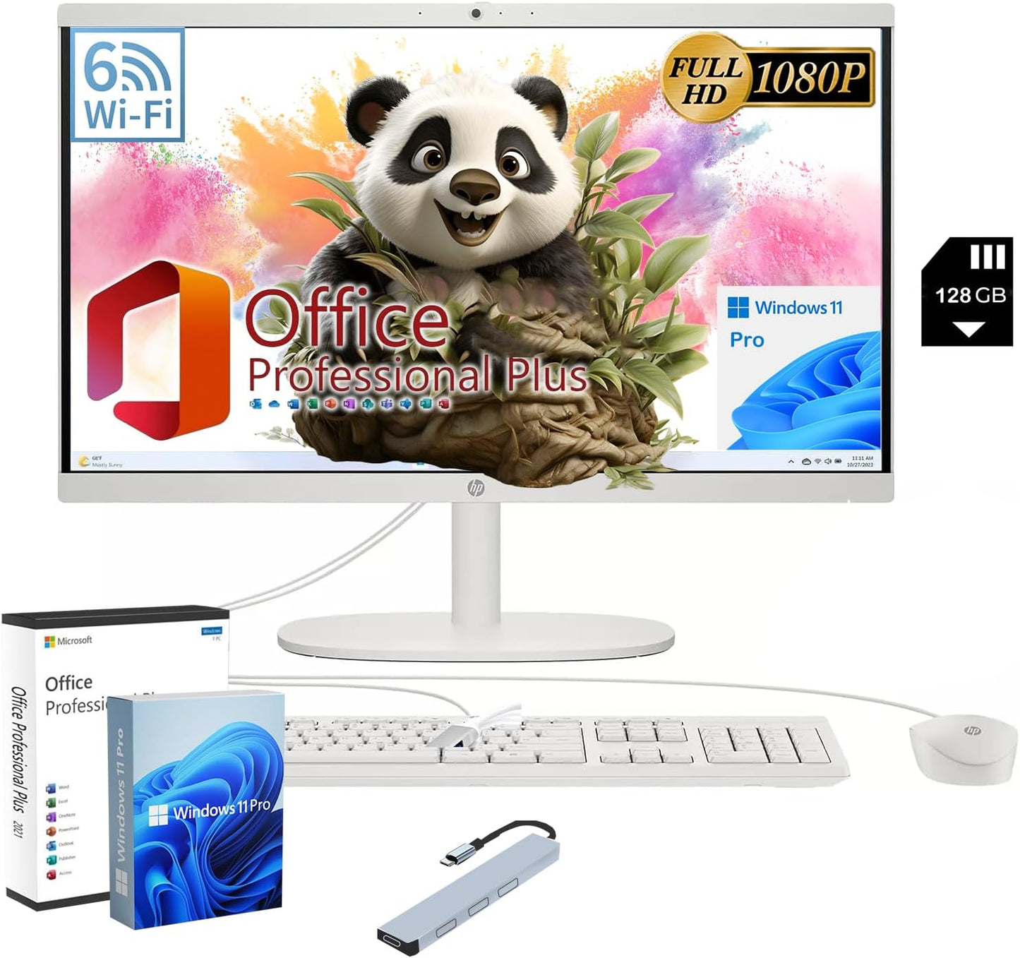 HP All-in-One Desktop Computer with 21.5in FHD Display