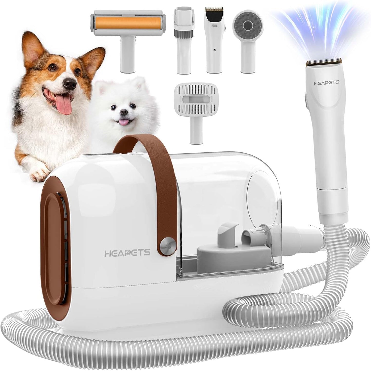 HEAPETS 3L Dog Grooming Vacuum Kit: Low Noise Shedding Solution