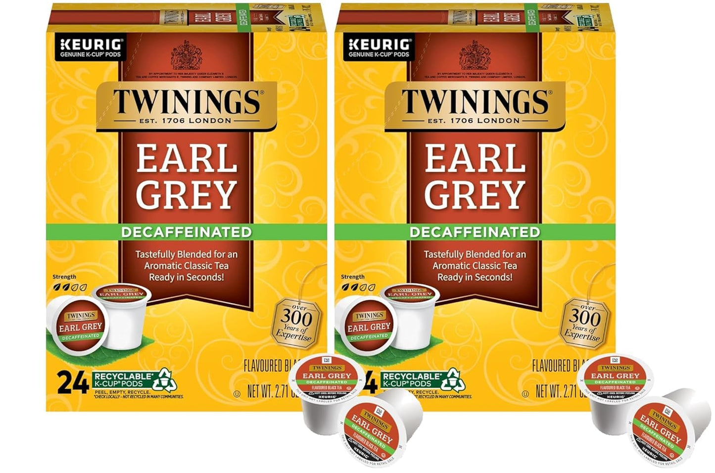 Decaf Earl Grey K-Cup Pods for Keurig - Twinings 48 Count