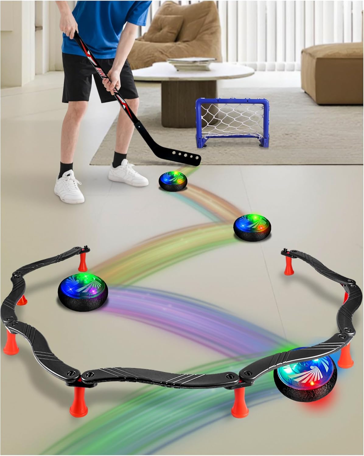 Hockey Stick Handling Trainer Set for Kids & Teens Skills Boost